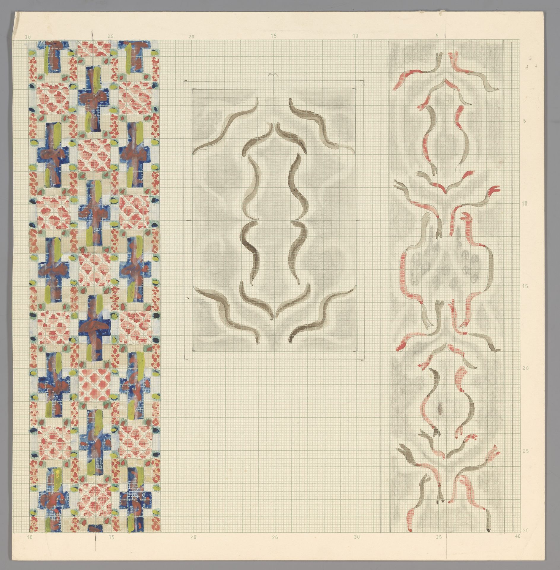 Drie decoratieve ontwerpen by Carel Adolph Lion Cachet