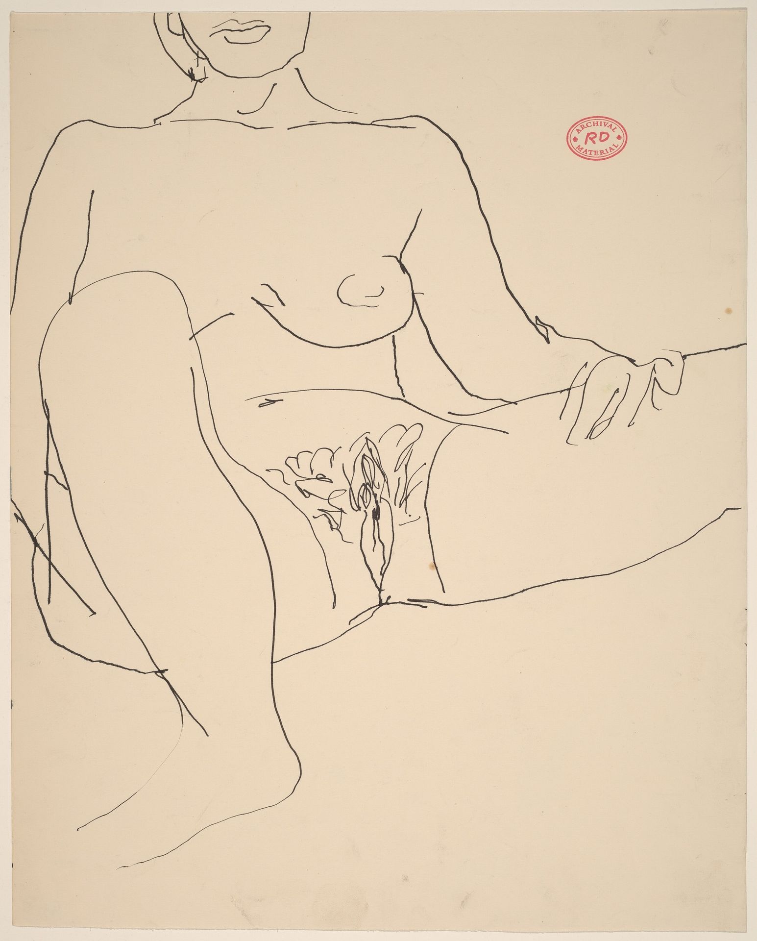 Untitled [seated nude with her legs apart] by Richard Diebenkorn