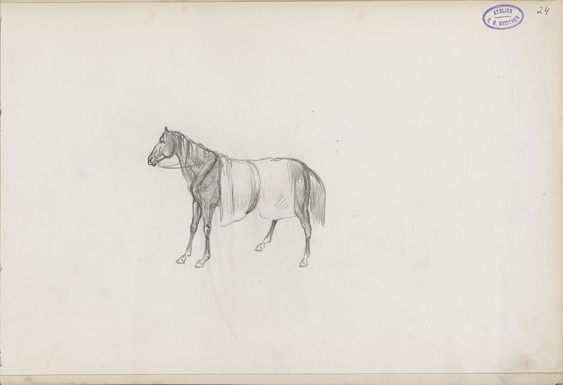 Paard met een deken by George Hendrik Breitner