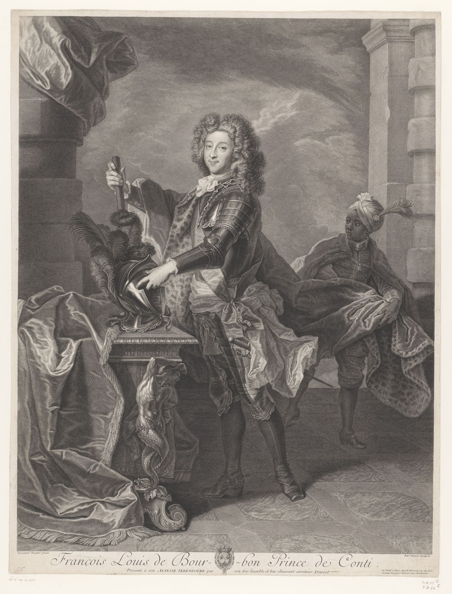 Portret van Frans Lodewijk van Bourbon-Conti by Pierre Drevet