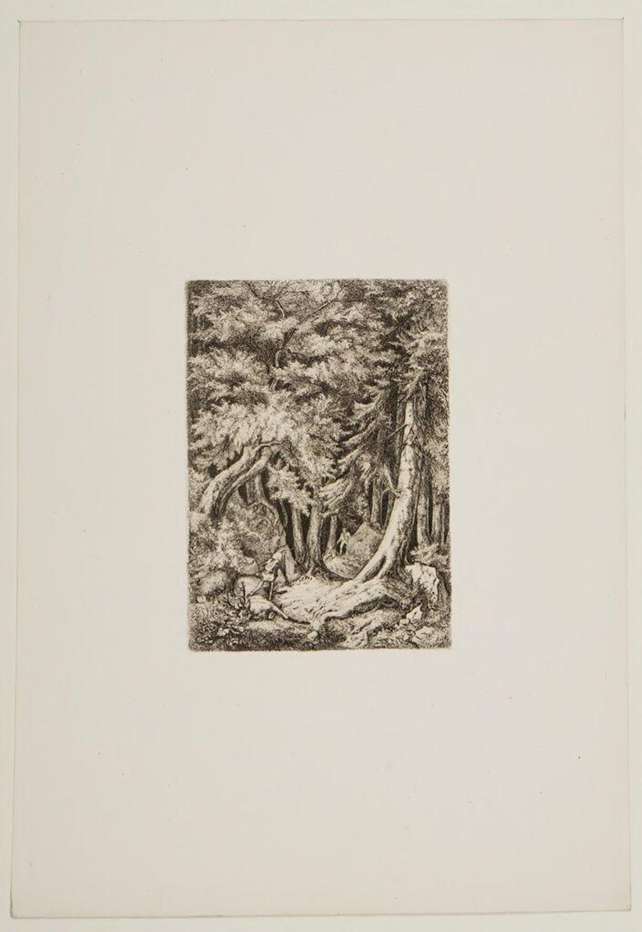 Dead Deer Guarded by a Dog in the Forest by Friedrich Anton Wolff