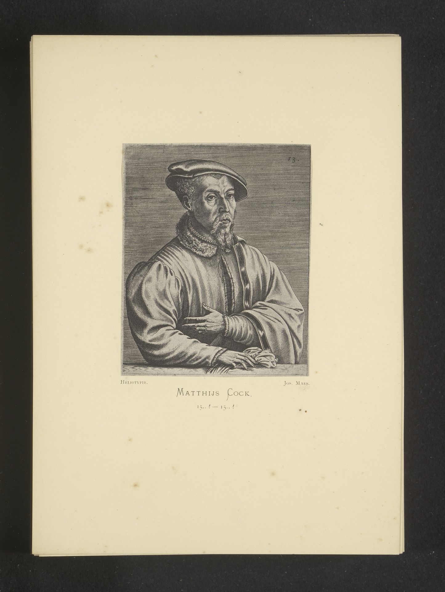Reproductie van een gravure van een portret van Matthijs Cock door Johannes Wierix by Joseph Maes