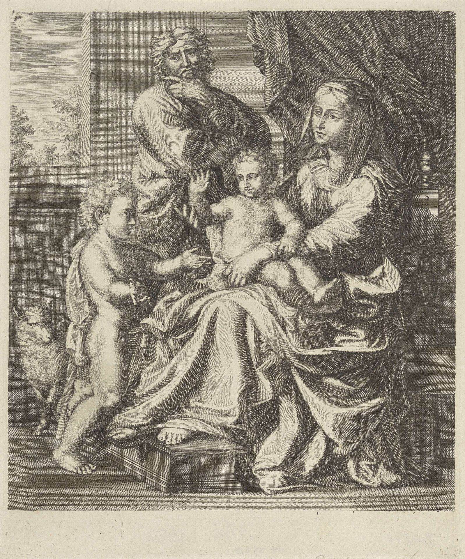 De heilige familie met de jonge Johannes de Doper by Paul van (II) Somer