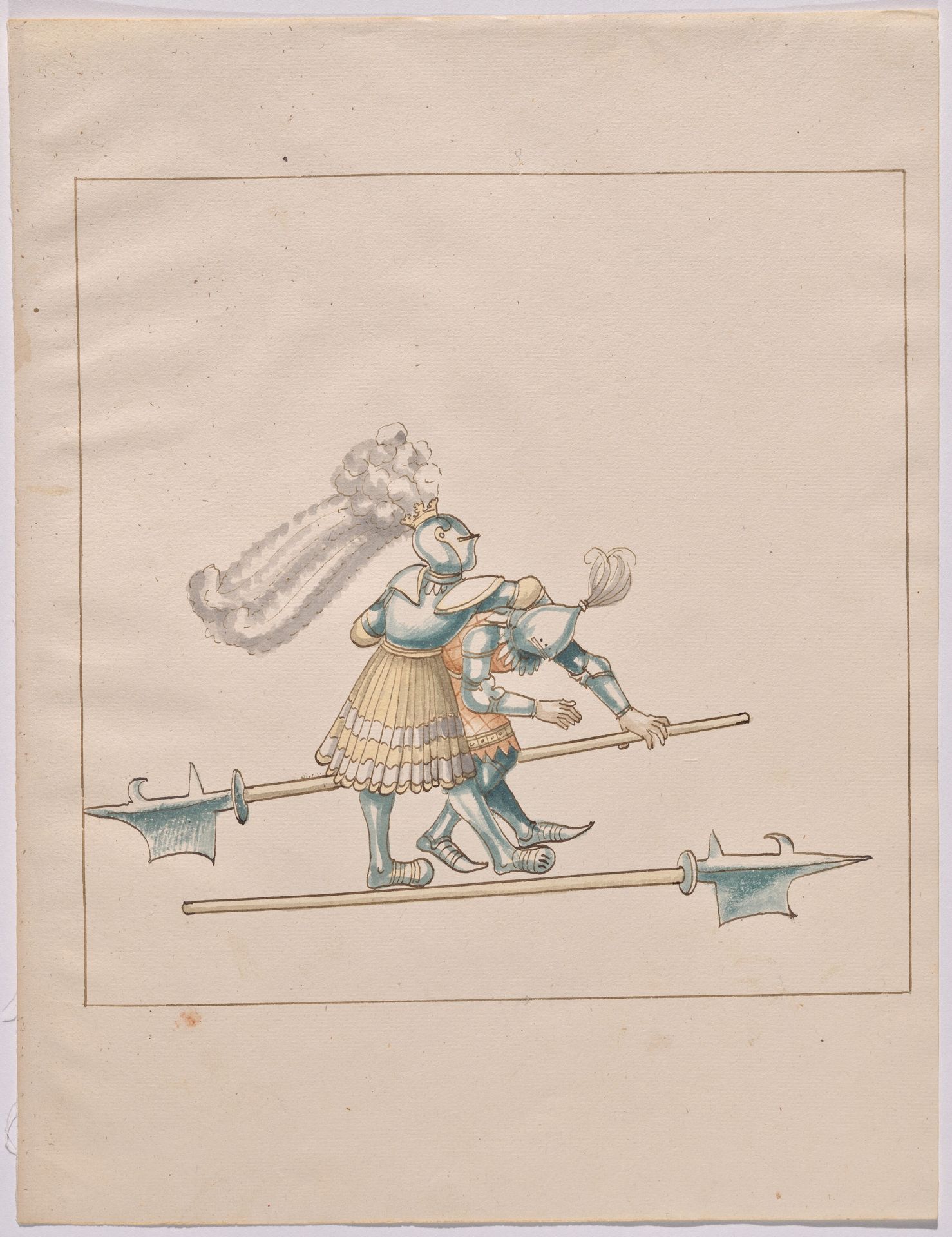 Foot Combat with Halberds by Anonymous