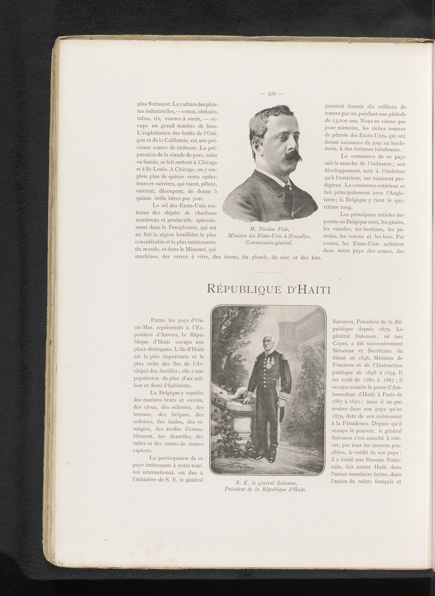 Portret van Nicolas Fish II en een reproductie van een schilderij van een portret van Lysius Salomon, president van Haïti by Anonymous