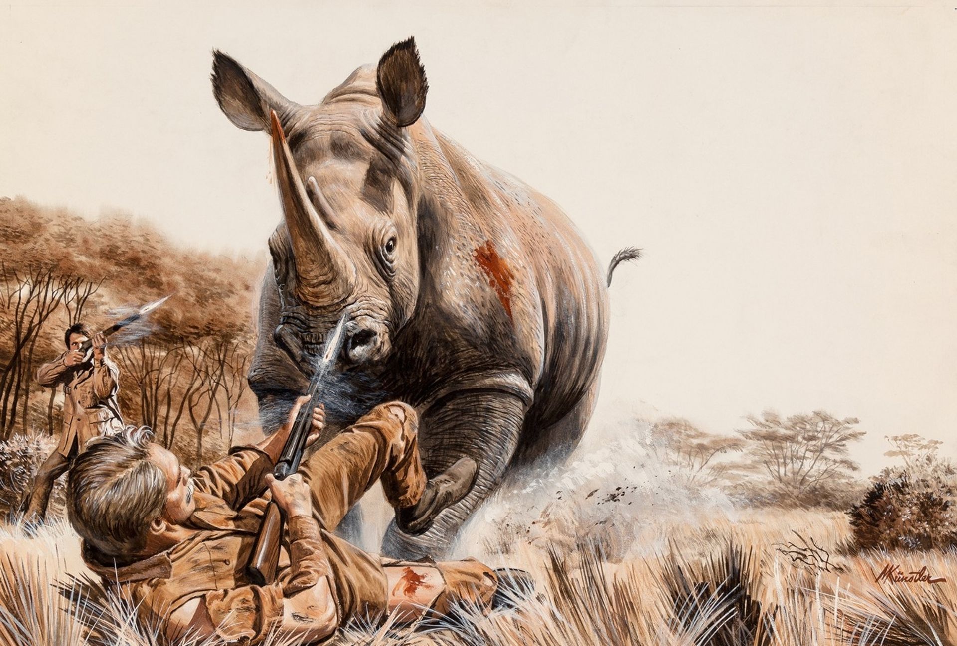 Rhinoceros Last Safari by Mort Künstler