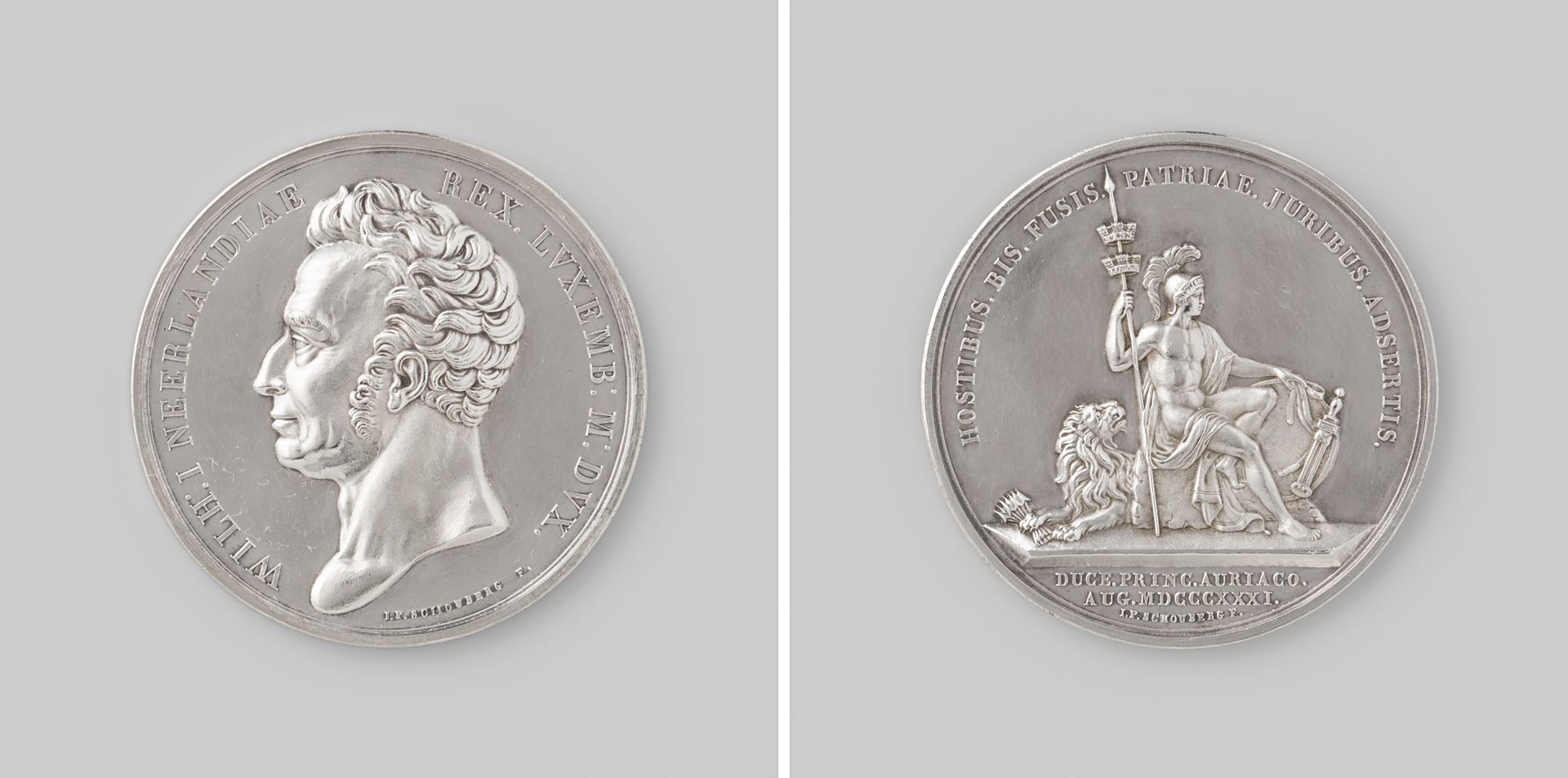 Tiendaagse veldtocht, overwinningen bij Hasselt en Leuven, ter ere van Willem I Frederik, koning der Nederlanden by Louis Royer