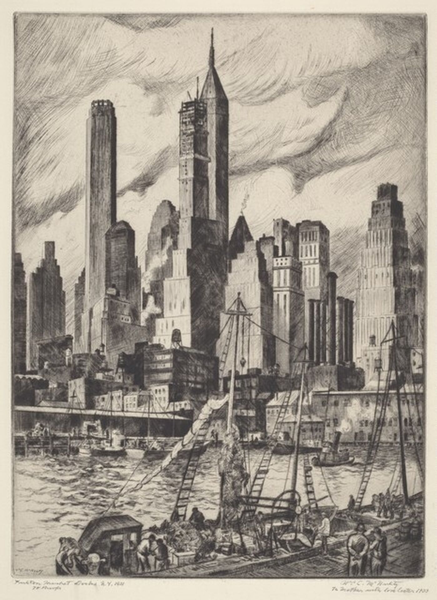 Fulton Market Docks, N.Y. by William Charles McNulty