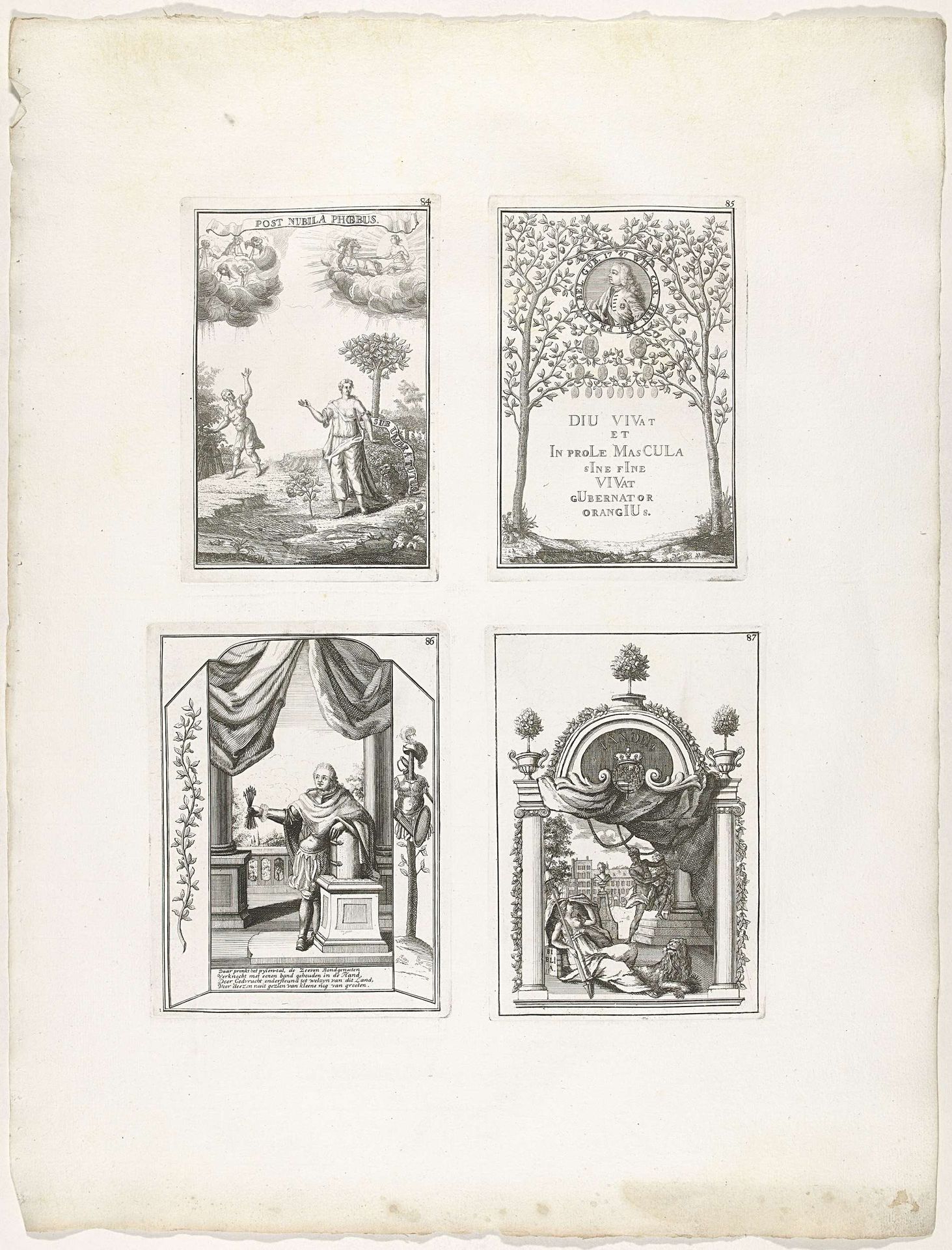 Decoraties 84-87 te Den Haag, 1747 by Anonymous