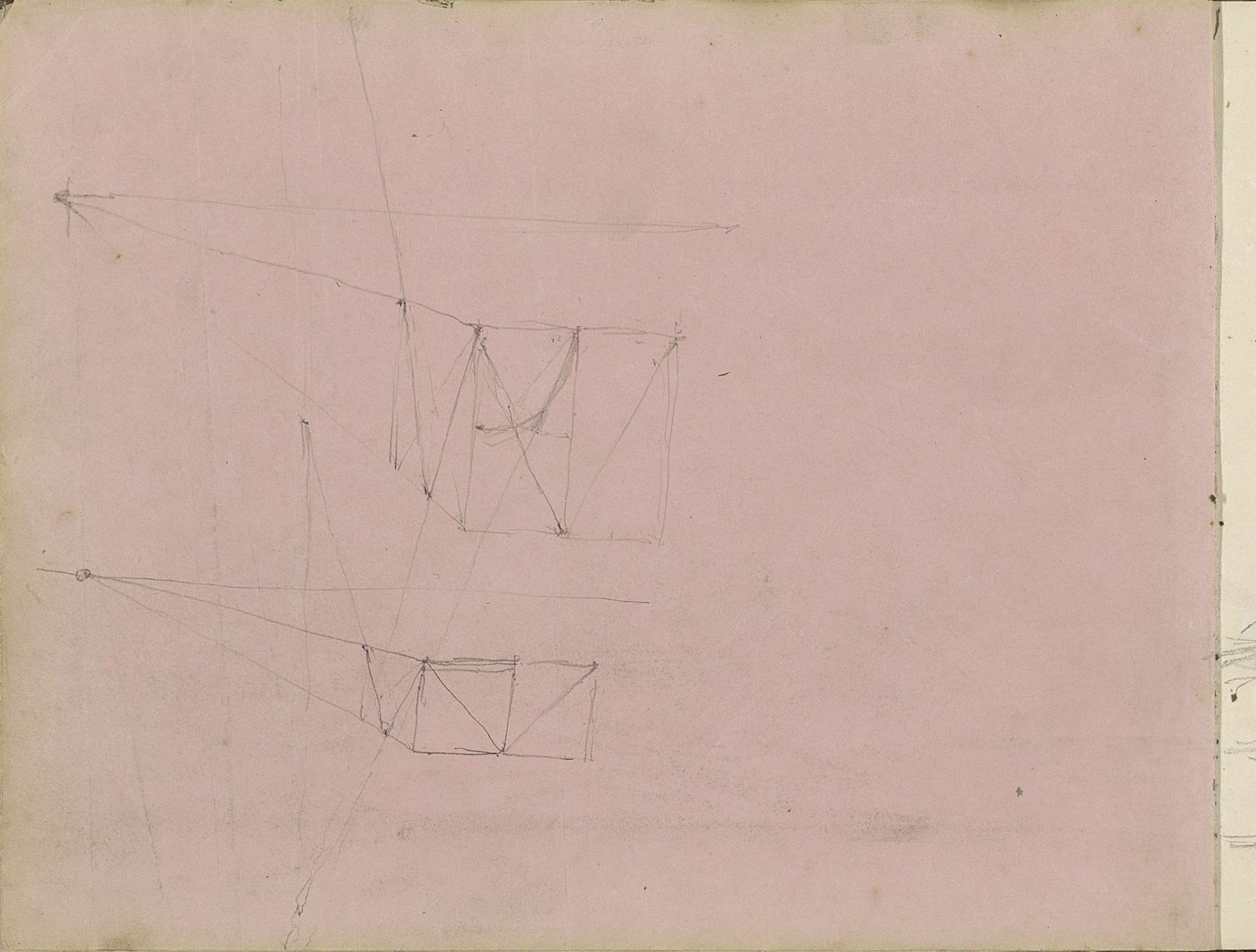 Studies, mogelijk onderdelen van een schip by Petrus Johannes Schotel