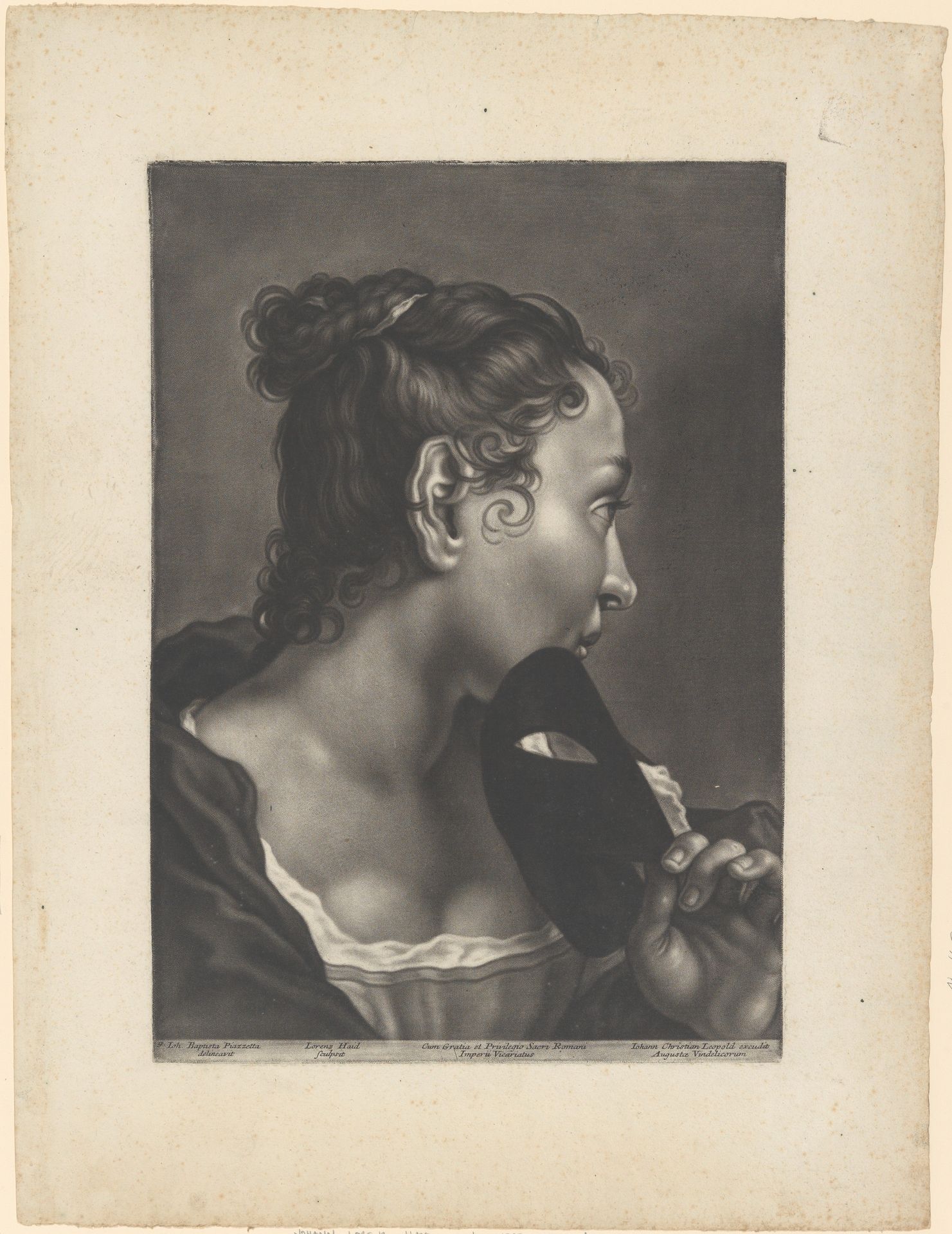 Portrait of a Young Woman Holding a Mask by Johann Lorenz Haid