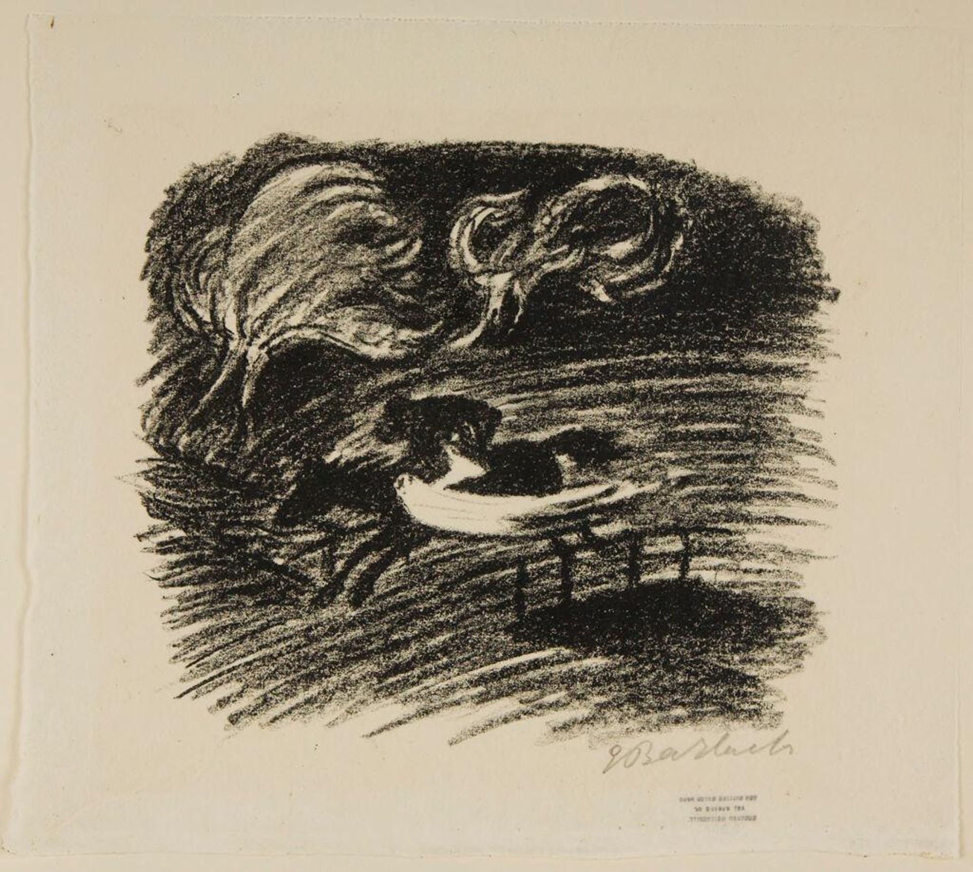 The Elfin King 2 [Father and son gallop furiously away] by Ernst Barlach