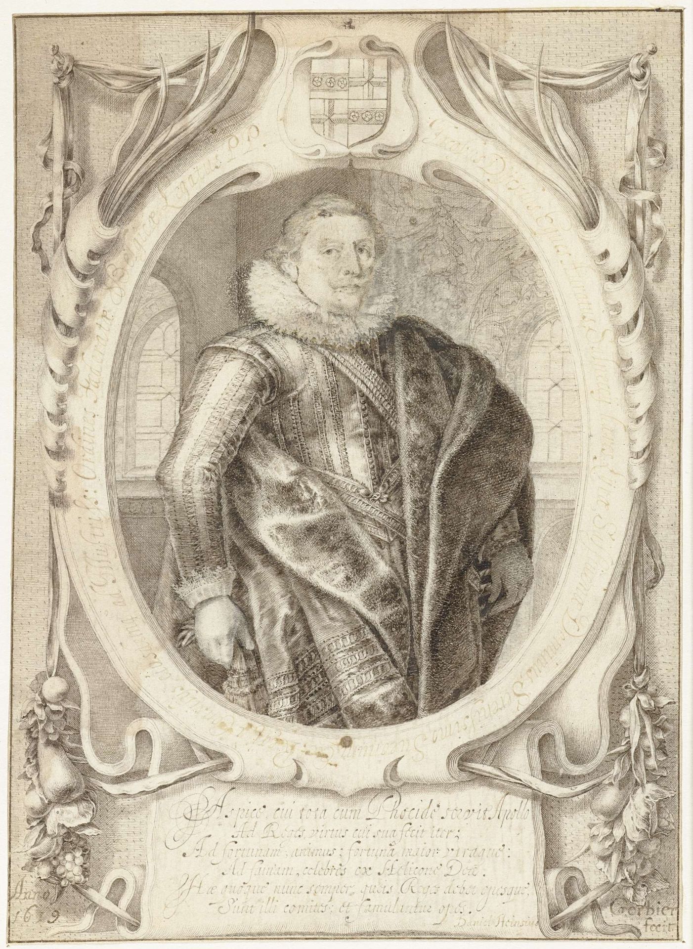 Portret van Jacob van Dijck by Balthazar Gerbier d'Ouvilly