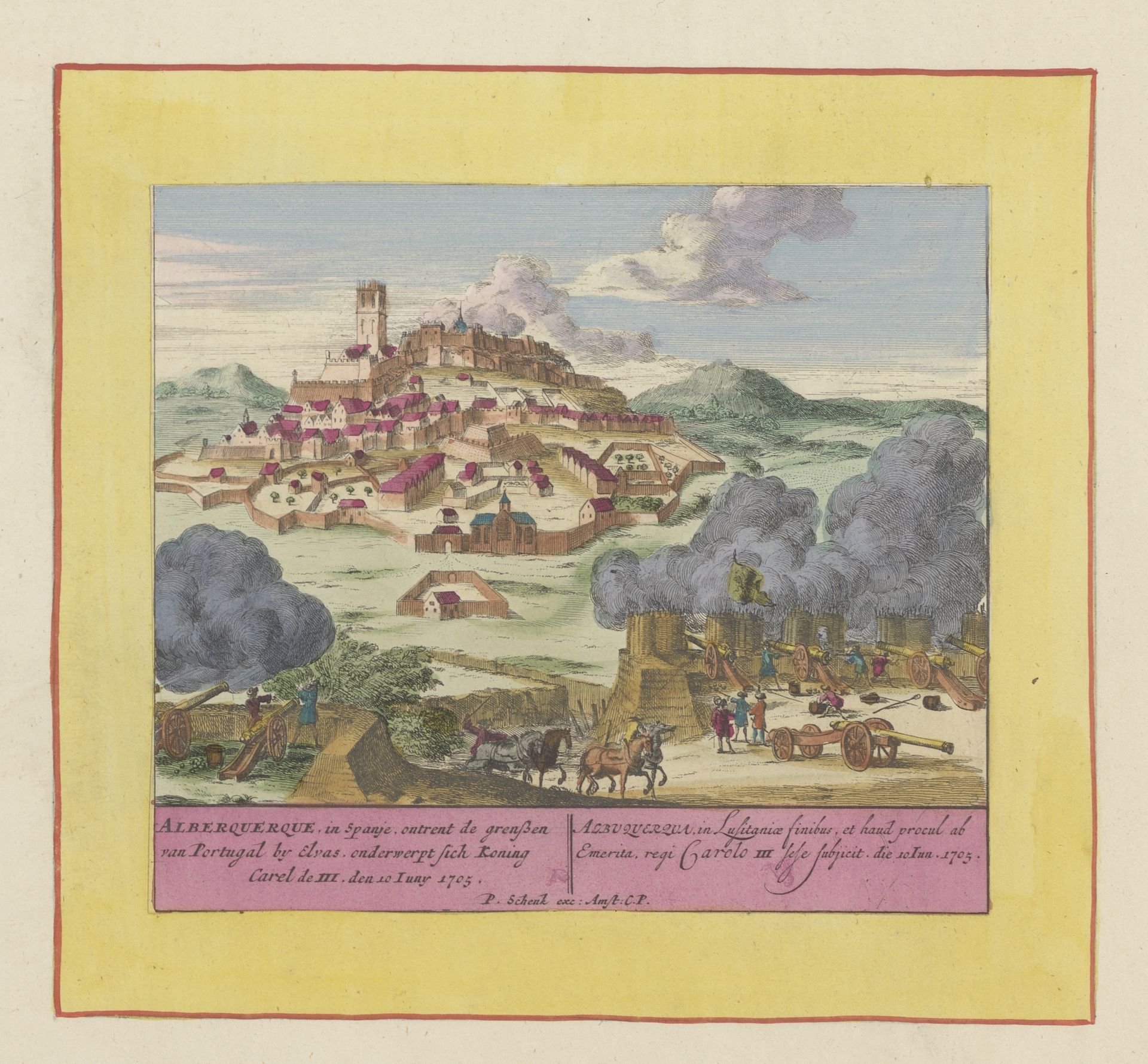 Belegering van Albuquerque, 1705 by Pieter Schenk