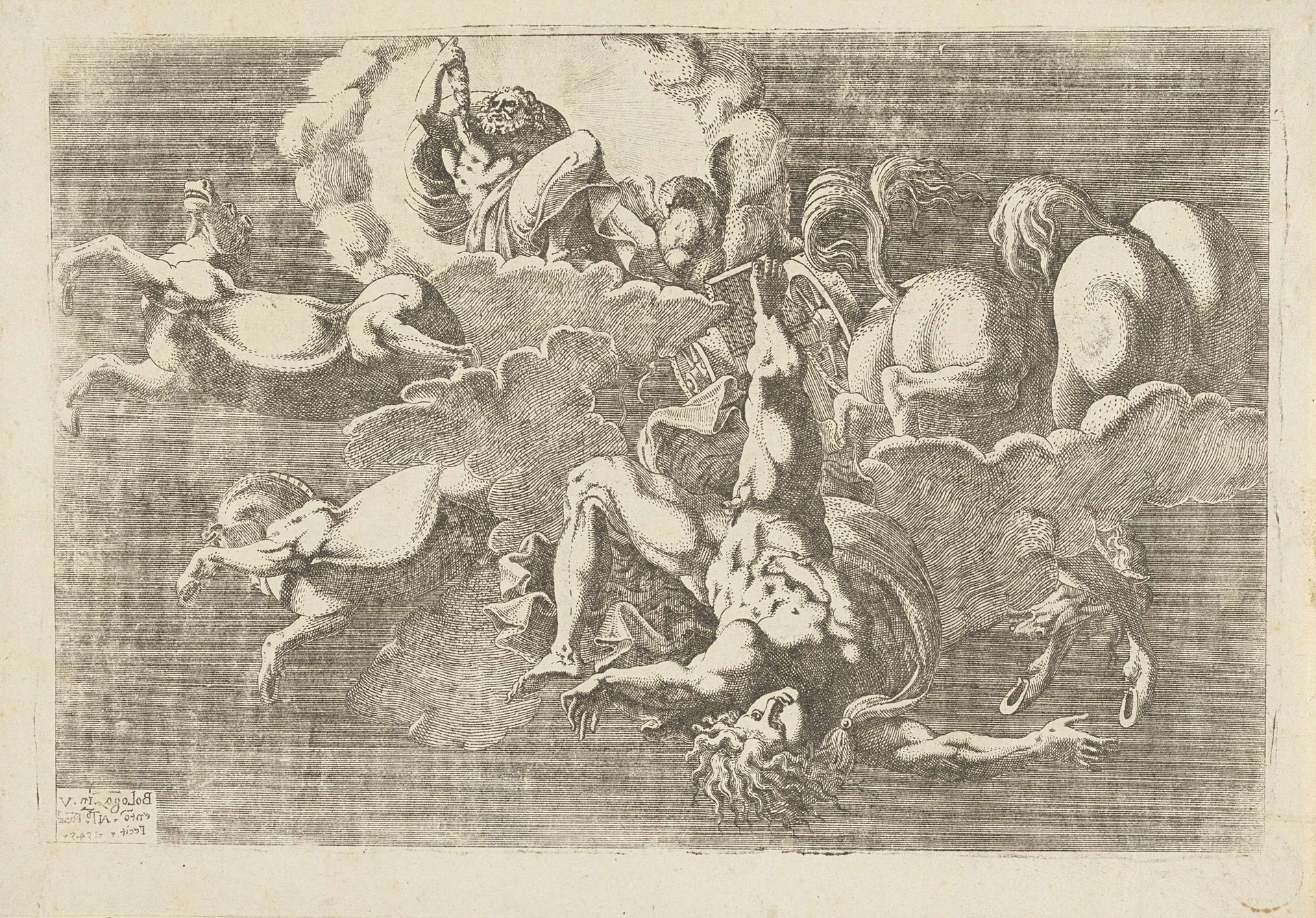 De val van Phaëthon by Antonio Fantuzzi