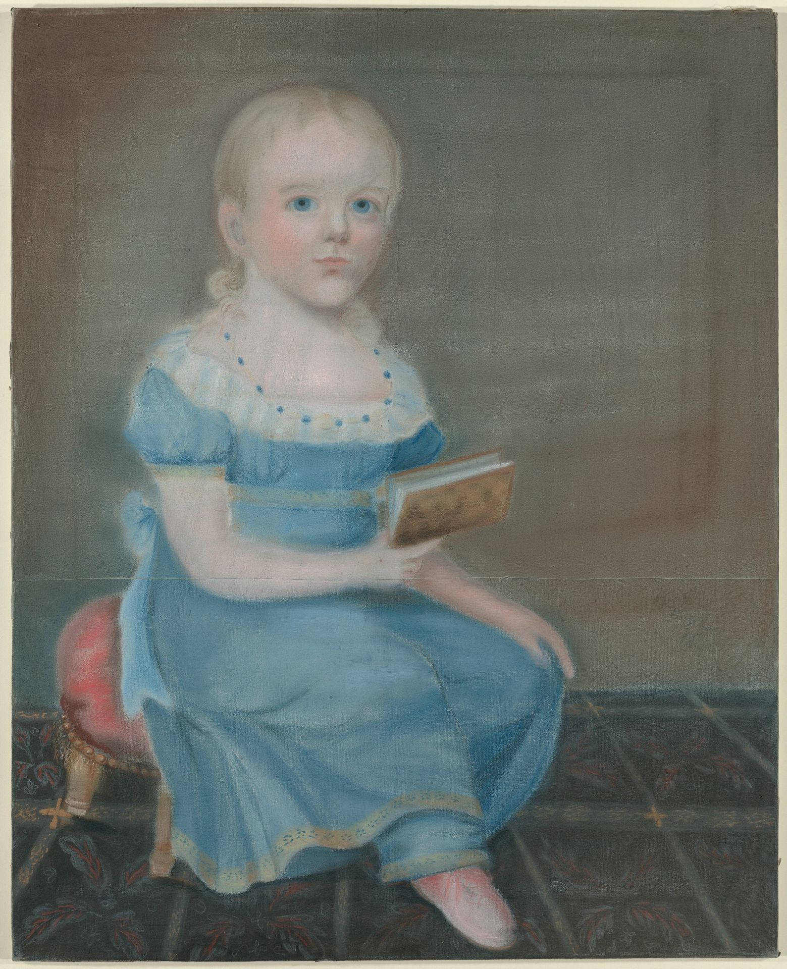 Portrait of a Girl with Blue Eyes and Blue Dress by B. Doyle