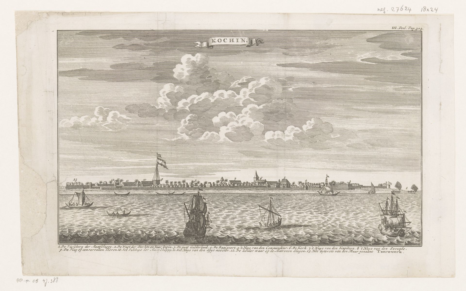 Gezicht op de haven van Kochi in India by Anonymous