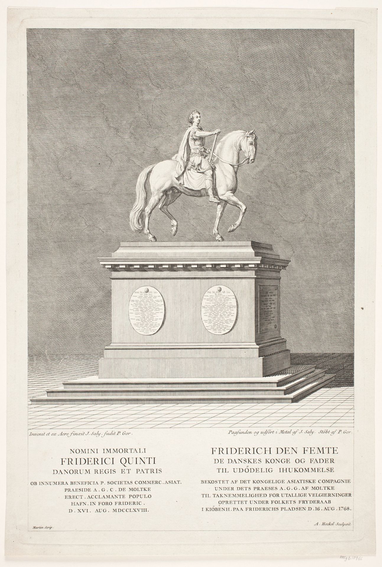Rytterstatuen af Frederik V på Amalienborg Slotsplads by Andreas Heckel