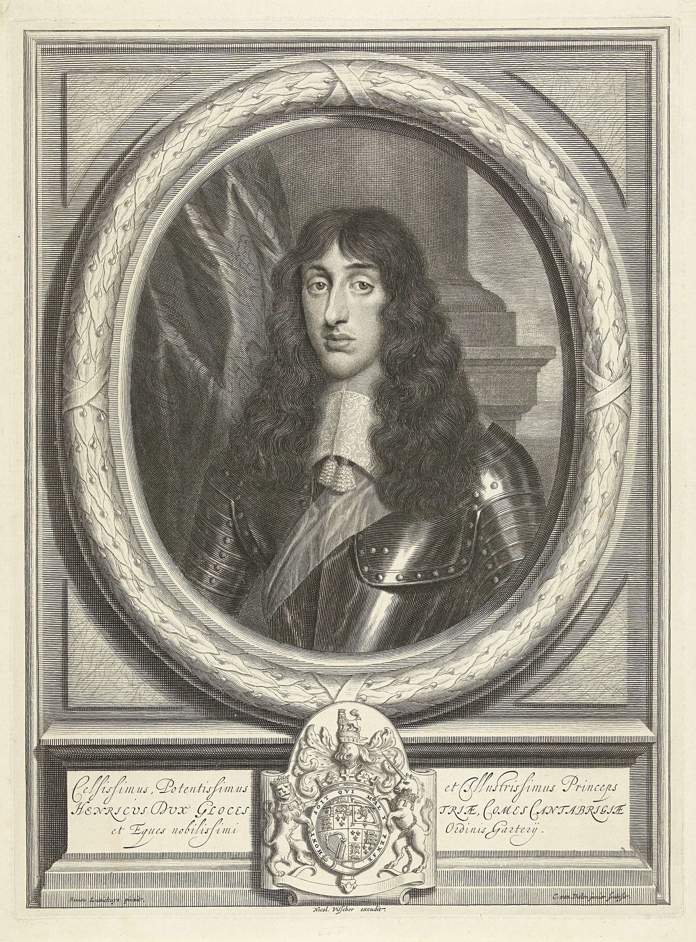 Portret van Henry Stuart in ovale omlijsting by Cornelis van (II) Dalen