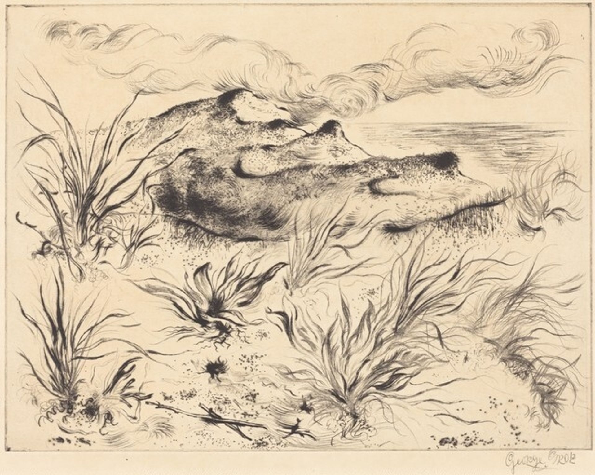 Dunes and Grass (Dünen und Strandgräser) by George Grosz