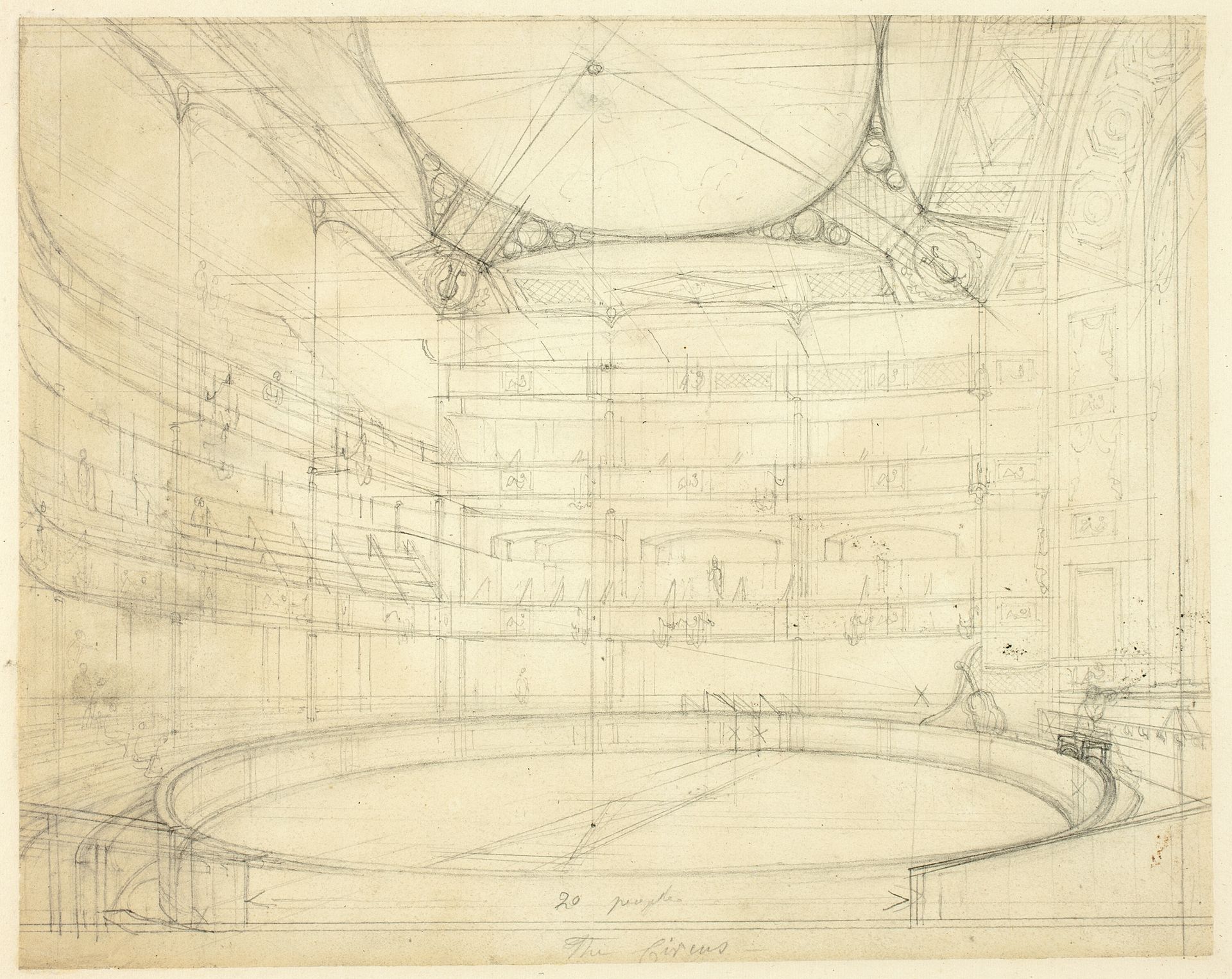 Study for Royal Circus, from Microcosm of London by Augustus Charles Pugin