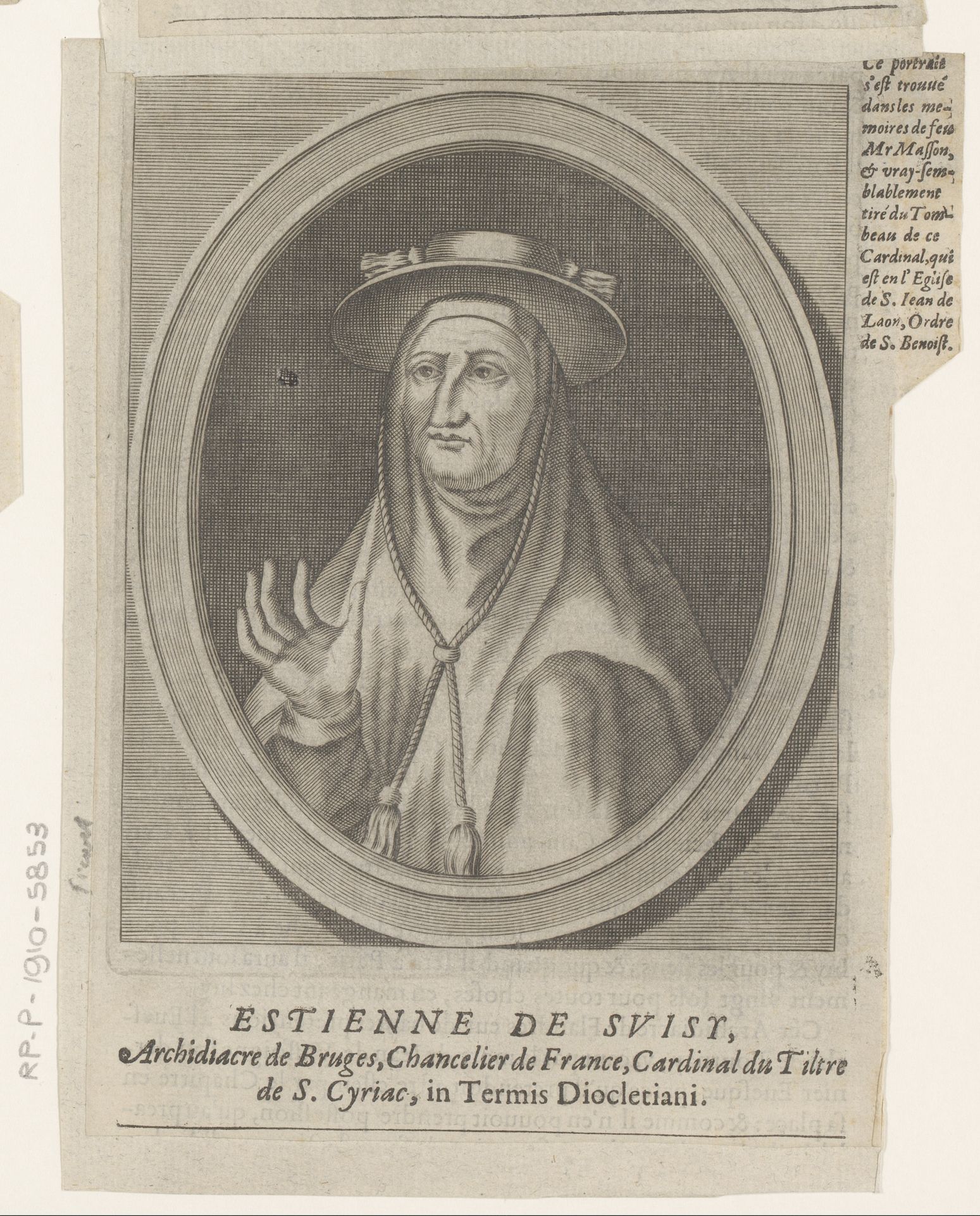 Portret van Étienne de Suisy by Etienne Picart