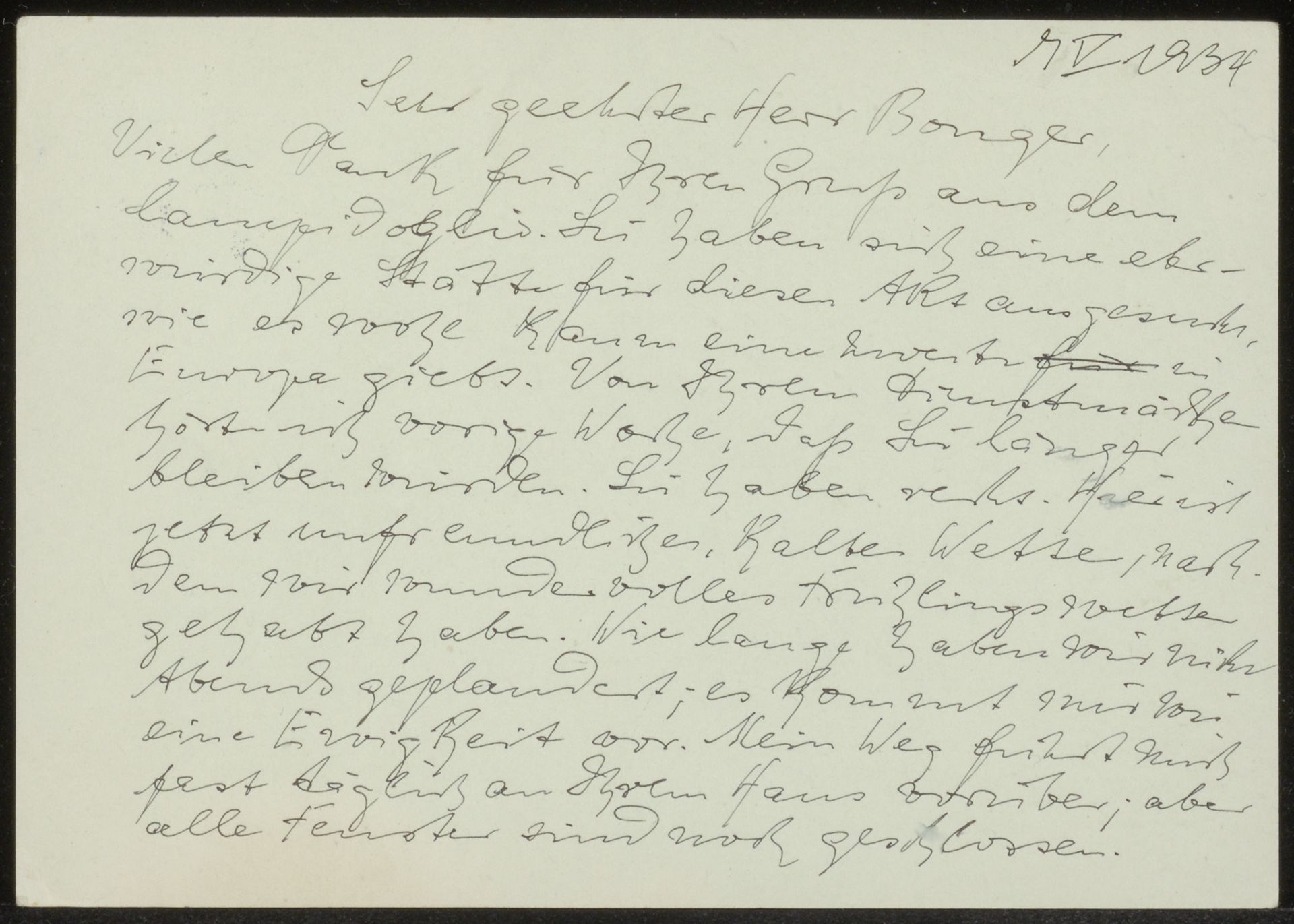 Briefkaart aan Andries Bonger by Richard Wintzer