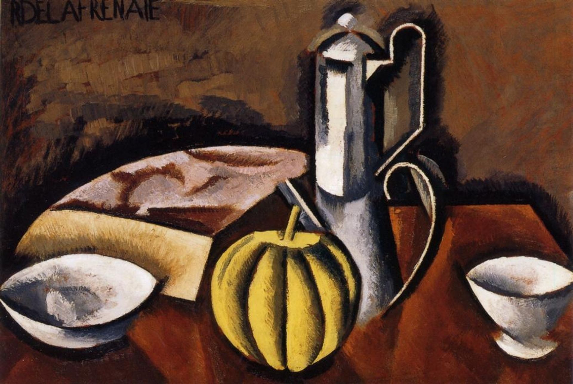 Still Life with Coffee Pot and Melon by Roger de La Fresnaye