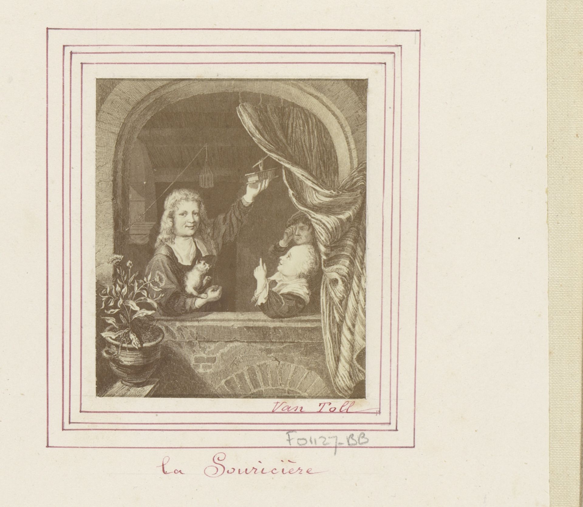 Fotoreproductie van (vermoedelijk) een prent naar het schilderij Kinderen met een muizenval door Domenicus van Tol by Anonymous