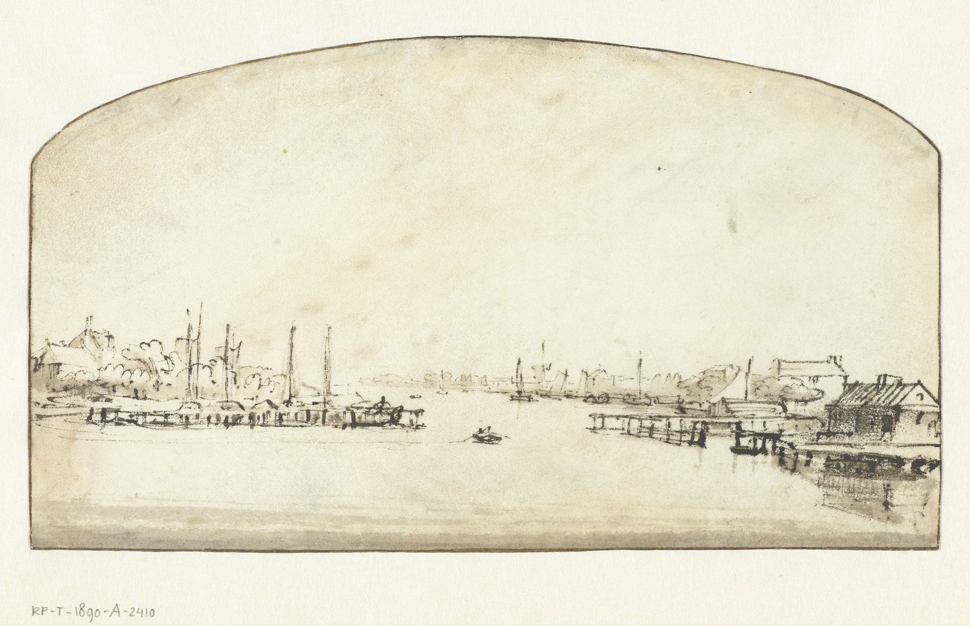View of the Amstel from the Blauwbrug by Rembrandt van Rijn