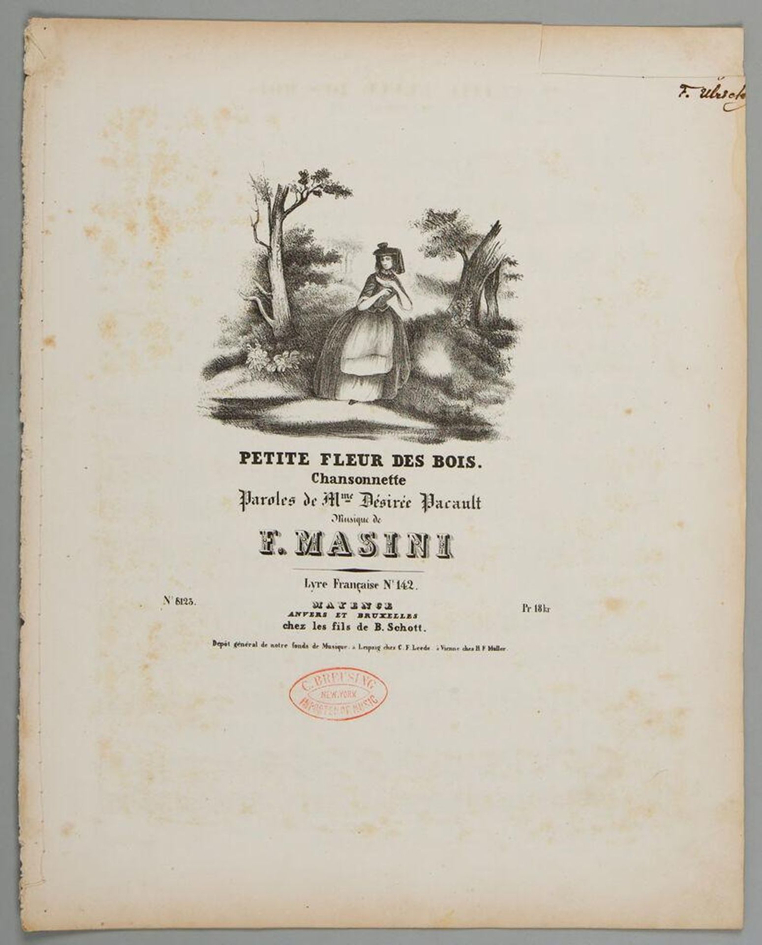 Sheet Music: Little Woodland Flower by Anonymous