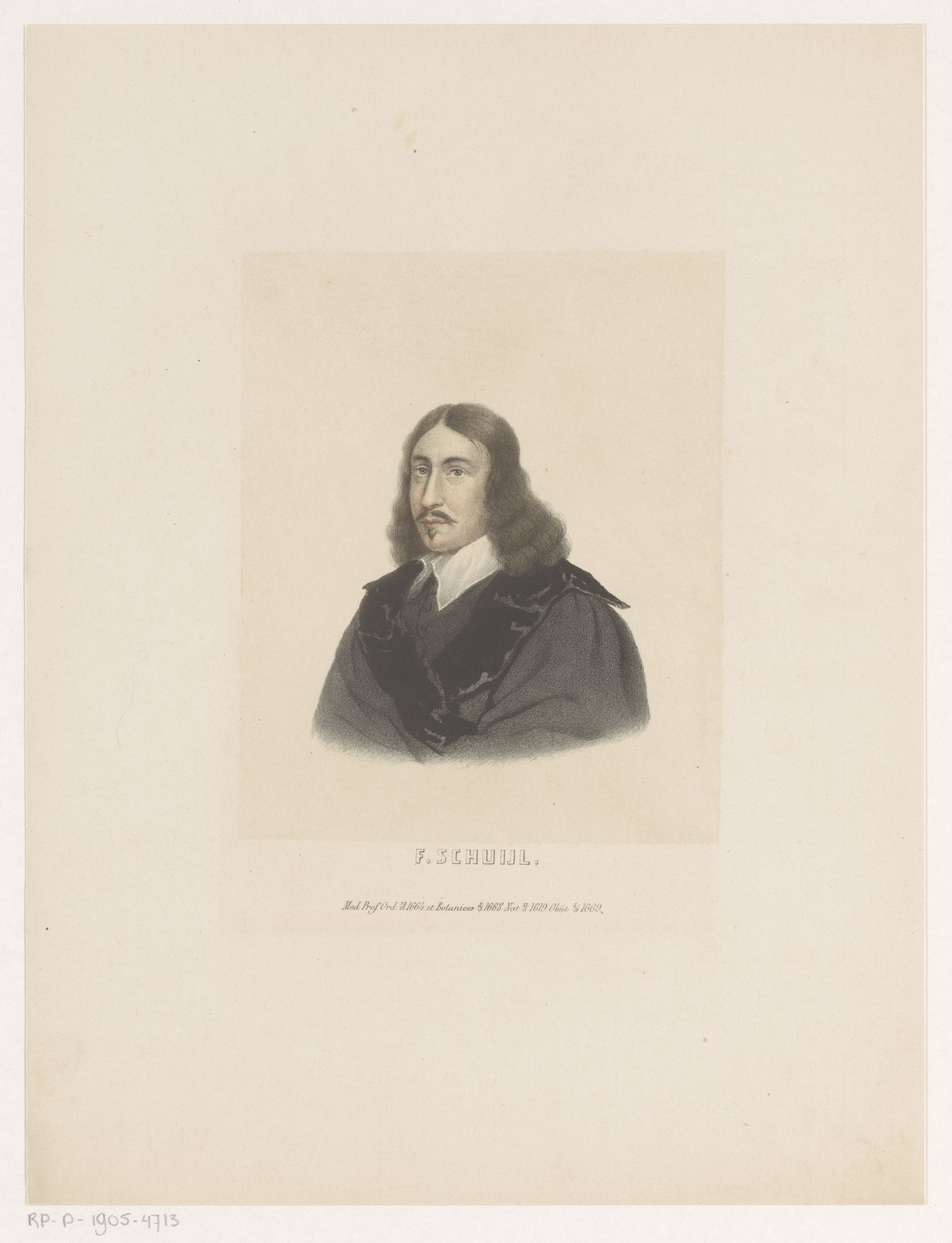 Portret van Florentius Schuyl by Leendert (I) Springer