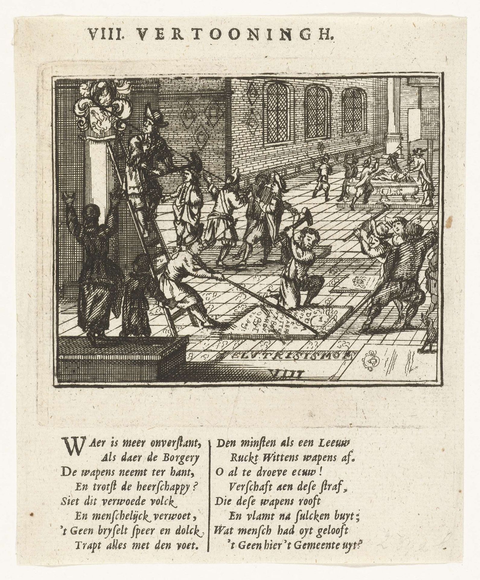 Het vernielen van de graven van de familie De Witt in de kerken van Den Haag, 1672 by Anonymous