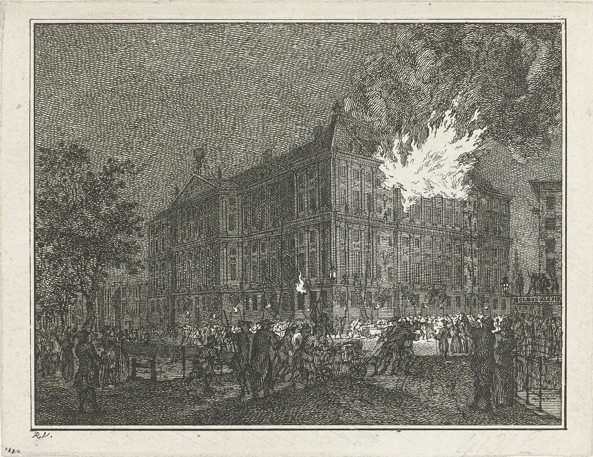 Brand in het stadhuis van Amsterdam, 1762 by Reinier Vinkeles