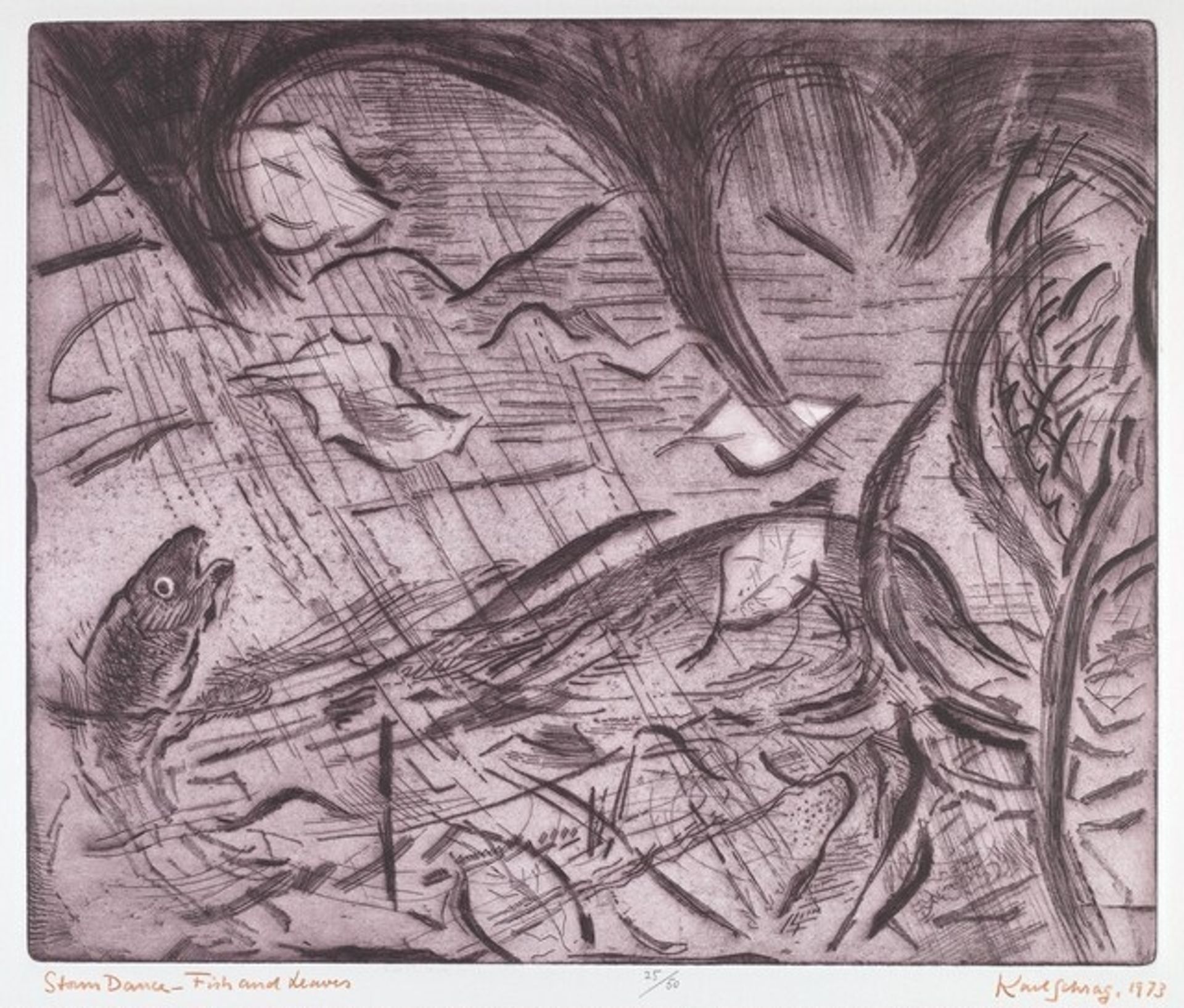 Storm Dance - Fish and Leaves by Karl Schrag