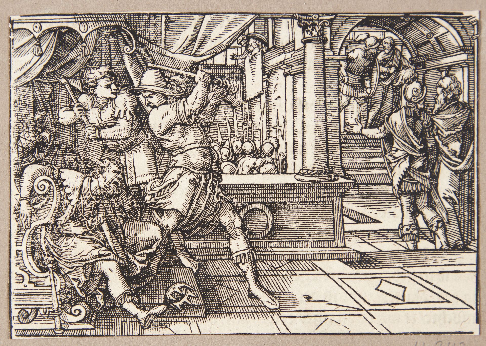 Tarquinius Priscus hugget til døde på sin trone by Tobias Stimmer