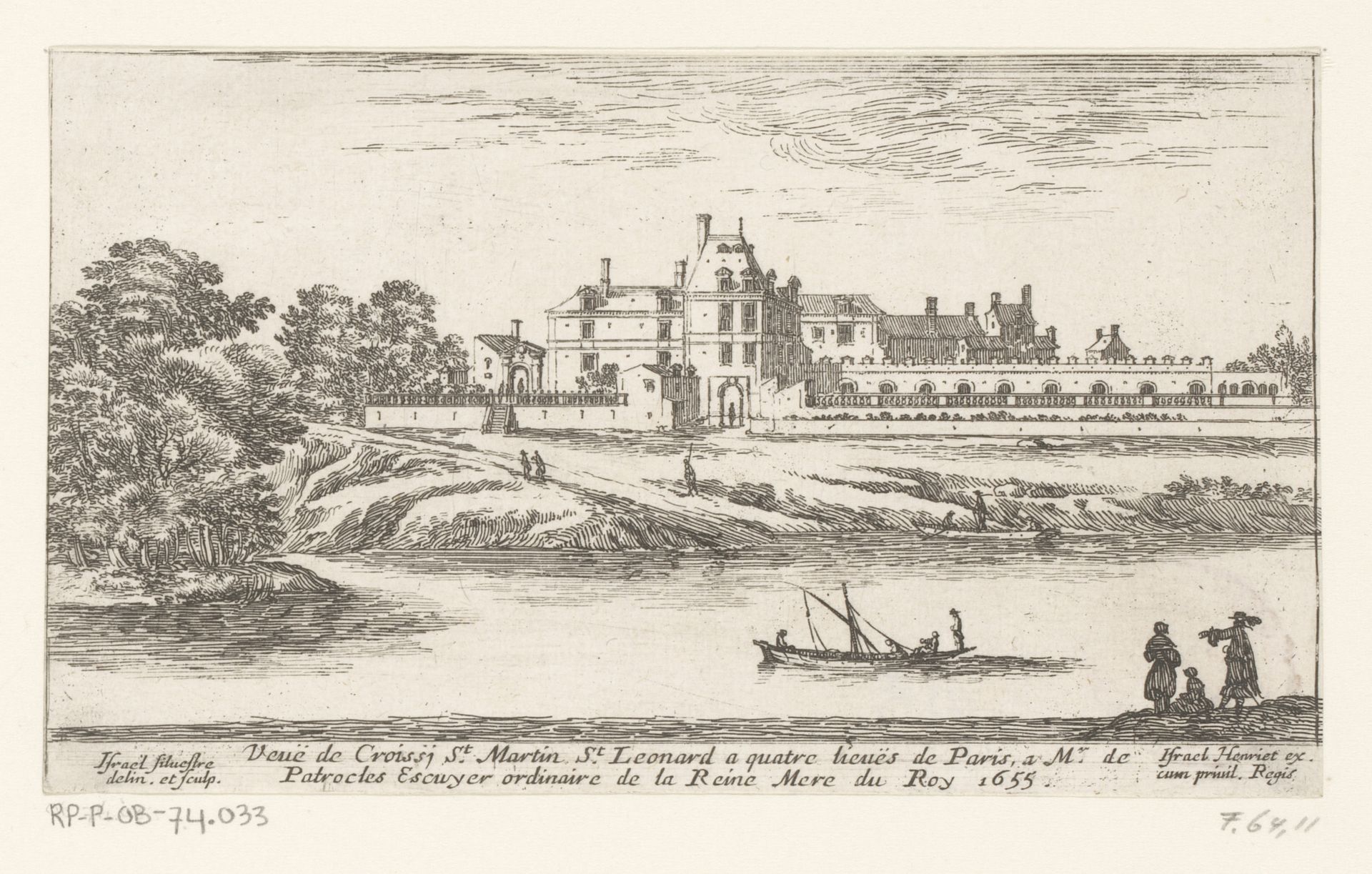 Gezicht op het St. Martinkanaal buiten Parijs by Israel Silvestre