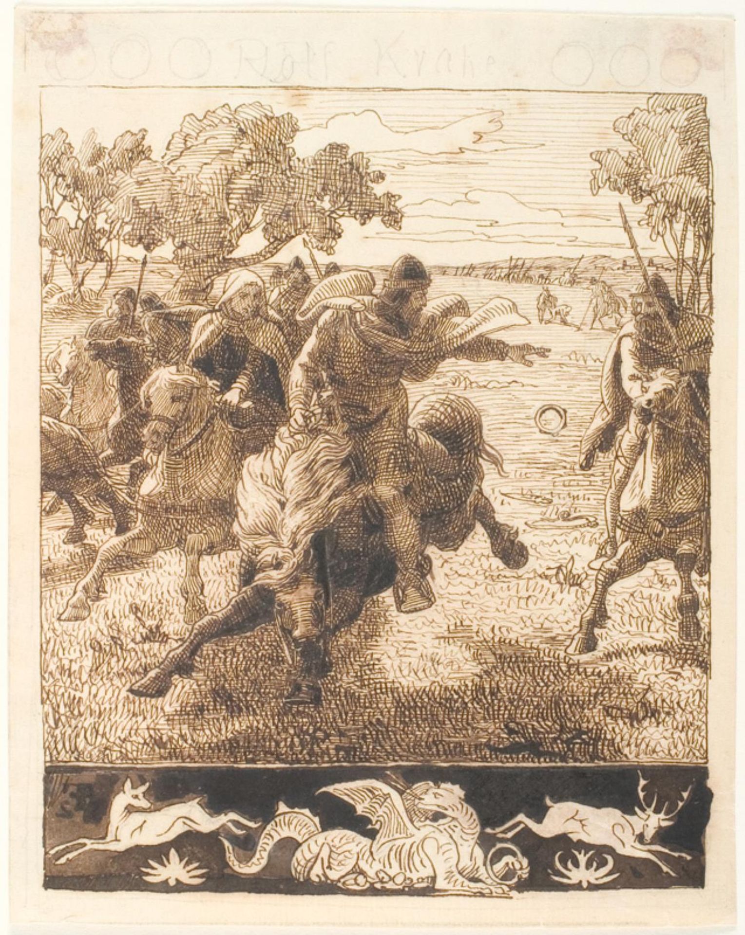Sketch for "Rolf´s Seed at Fyrisvellir" by Lorenz Frølich