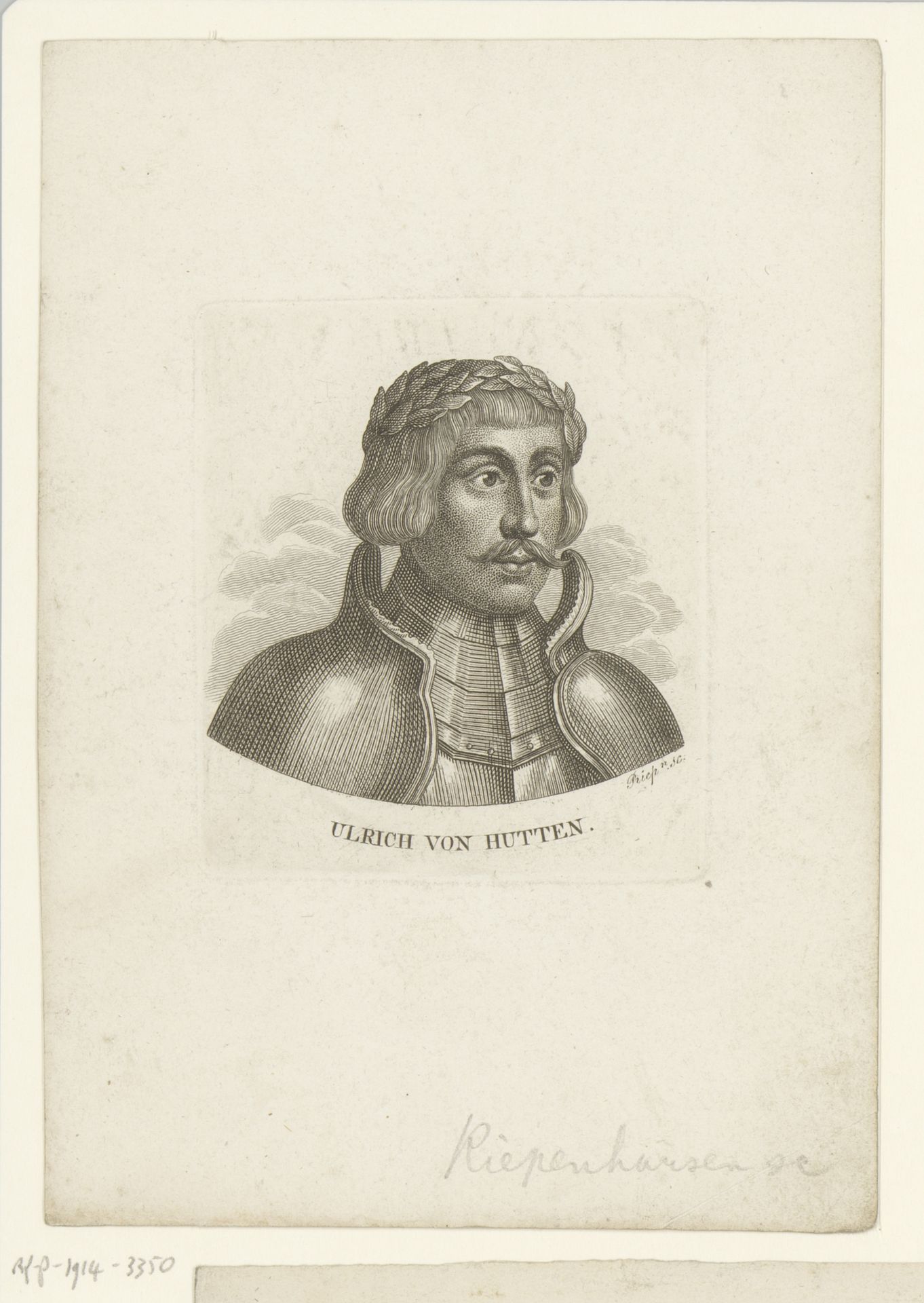 Portret van Ulrich von Hutten by Ernst Ludwig Riepenhausen