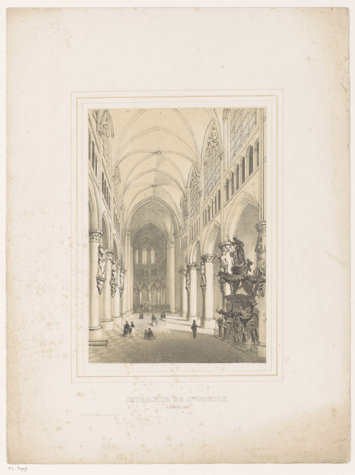 Interieur van de Sint-Michiel en Sint-Goedelekathedraal te Brussel by Henri Borremans