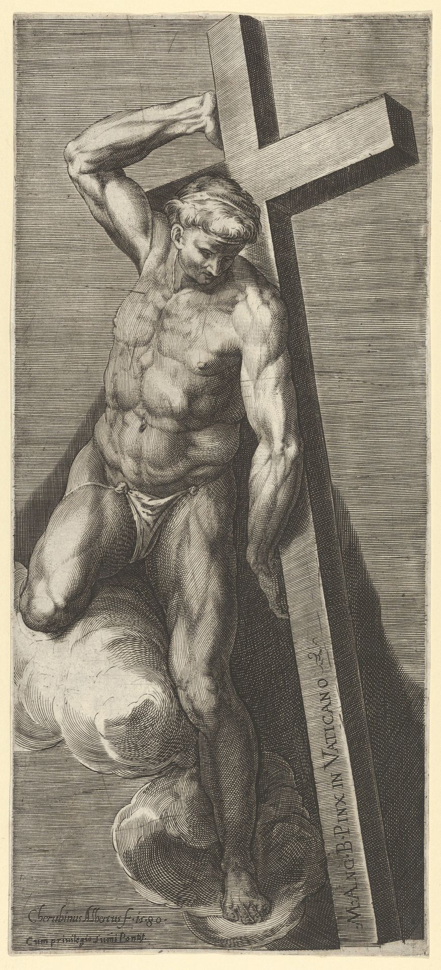 The Good Thief, after Michelangelo's  'The Last Judgment' fresco in the Sistine Chapel by Cherubino Alberti