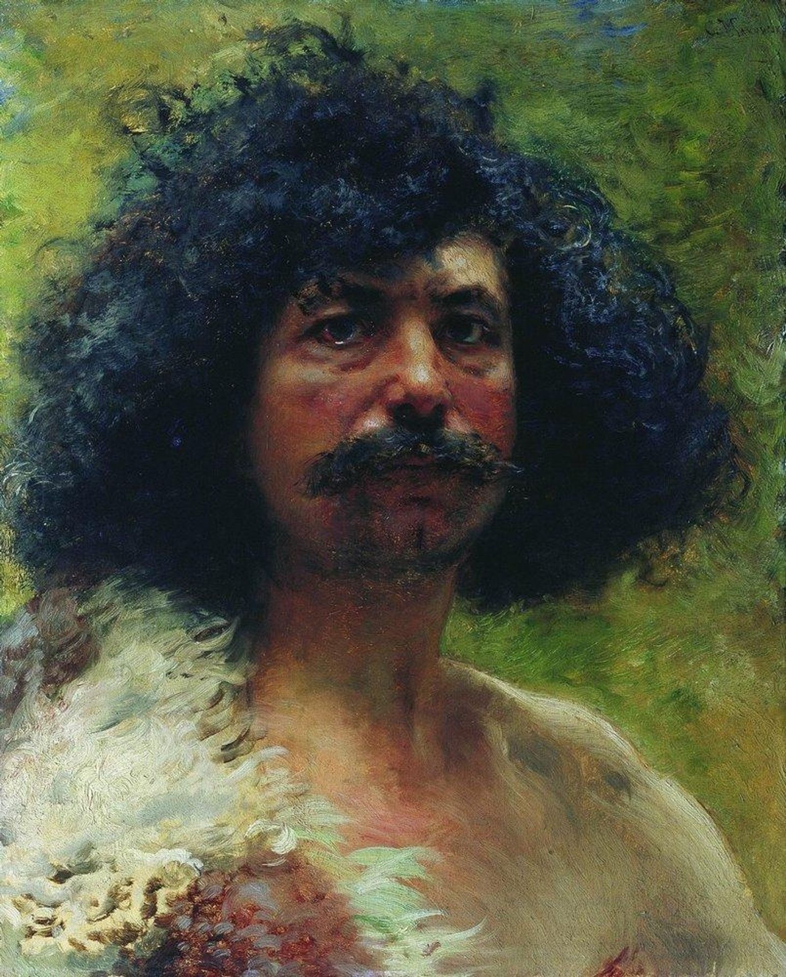 Man Head by Konstantin Egorovich Makovsky