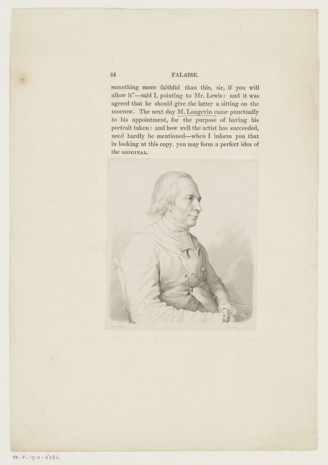 Portret van Monsieur Langevin by François Forster