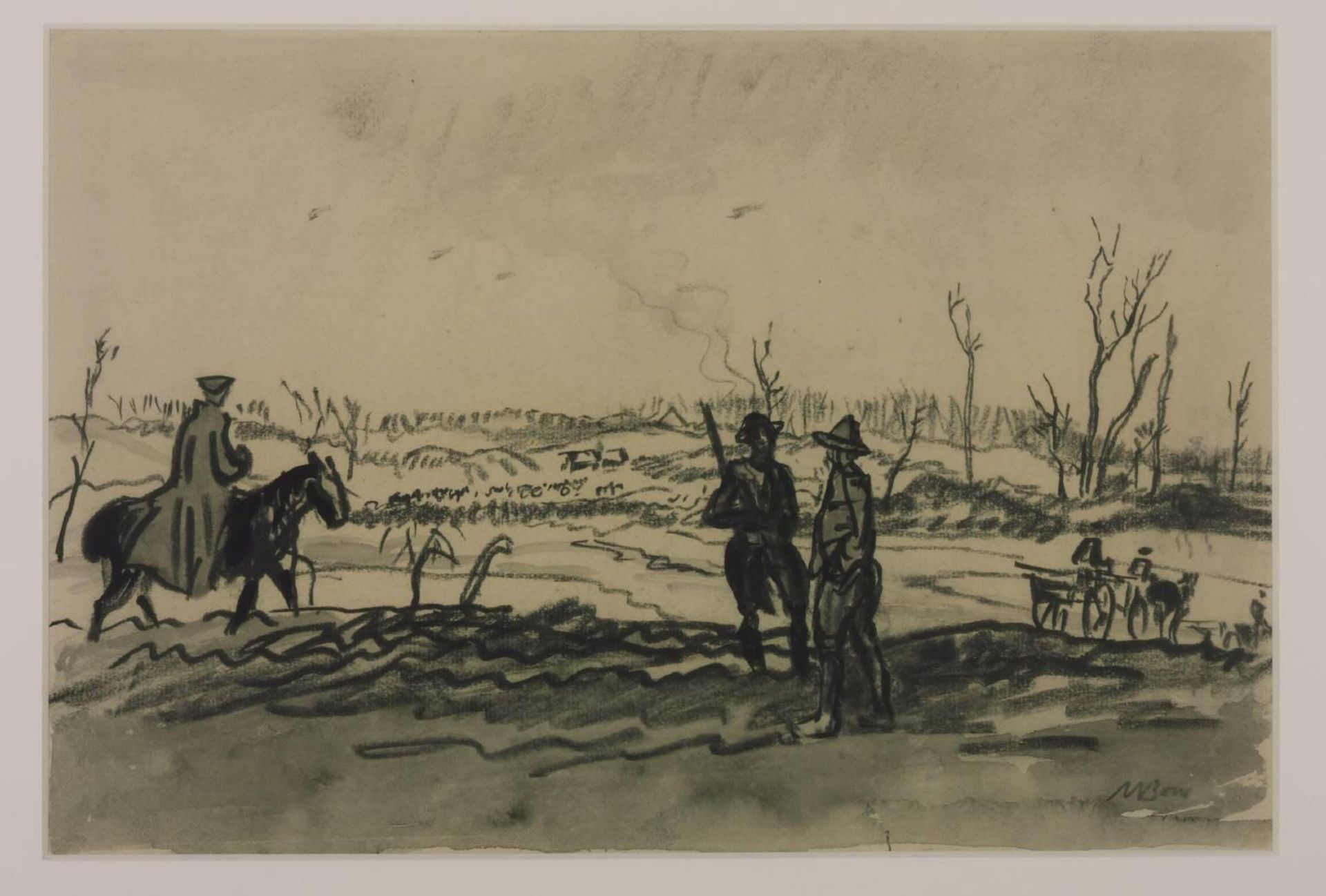 On the Somme near Mametz by  Sir Muirhead Bone