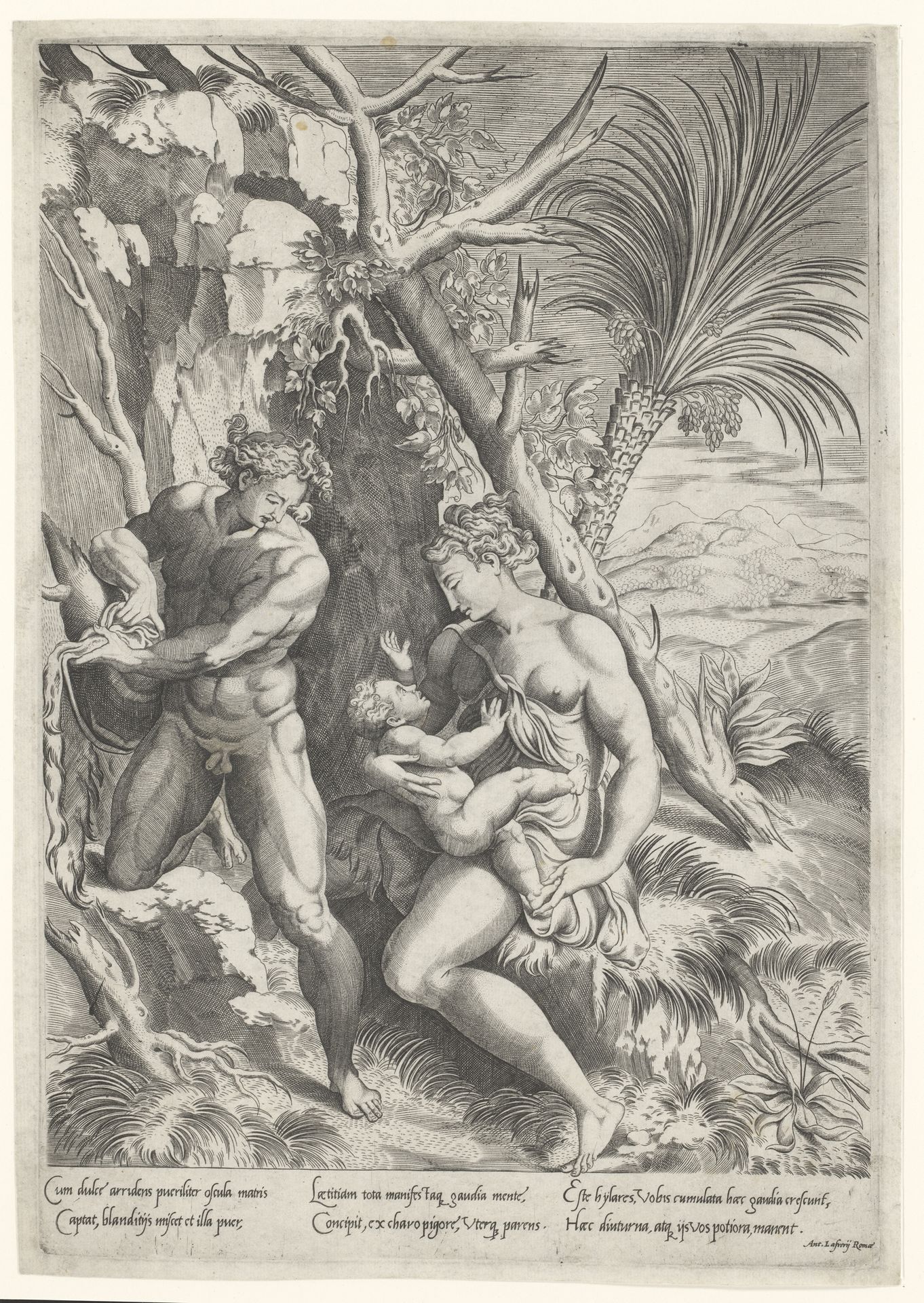 Adam en Eva als eerste ouders by Girolamo Fagiuoli