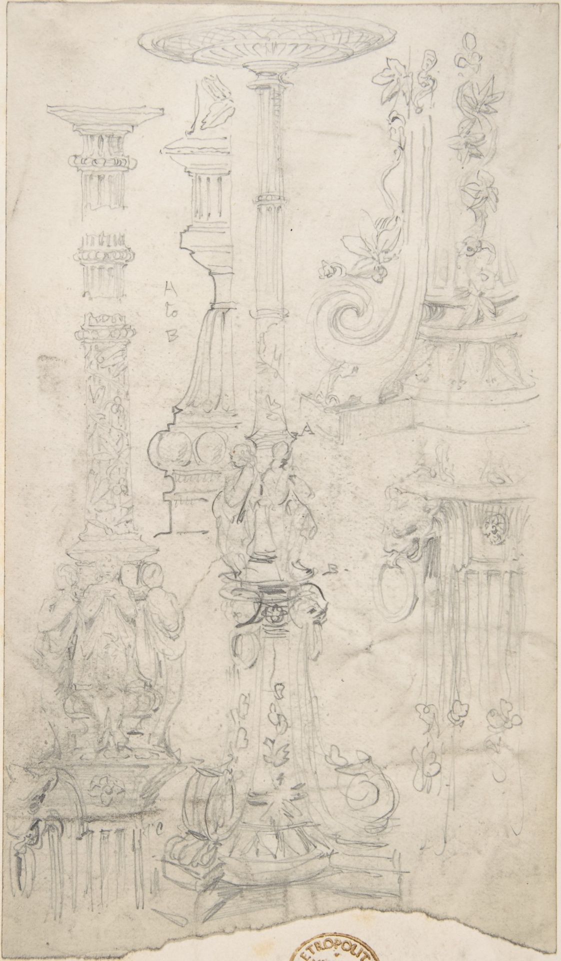 Ornamental Column Designs by Anonymous