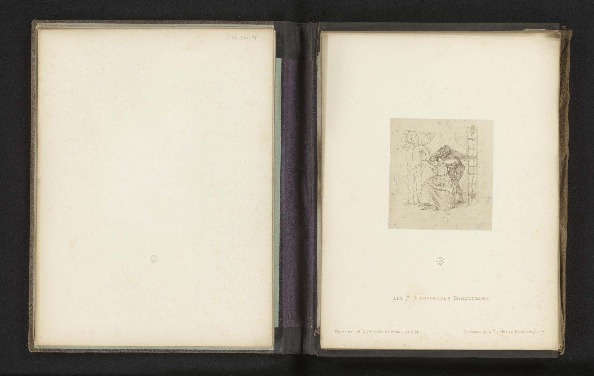 Fotoreproductie van een schets van een bakker, een schoorsteenveger en een vrouw, door Albert Hendschel by Theodor Huth