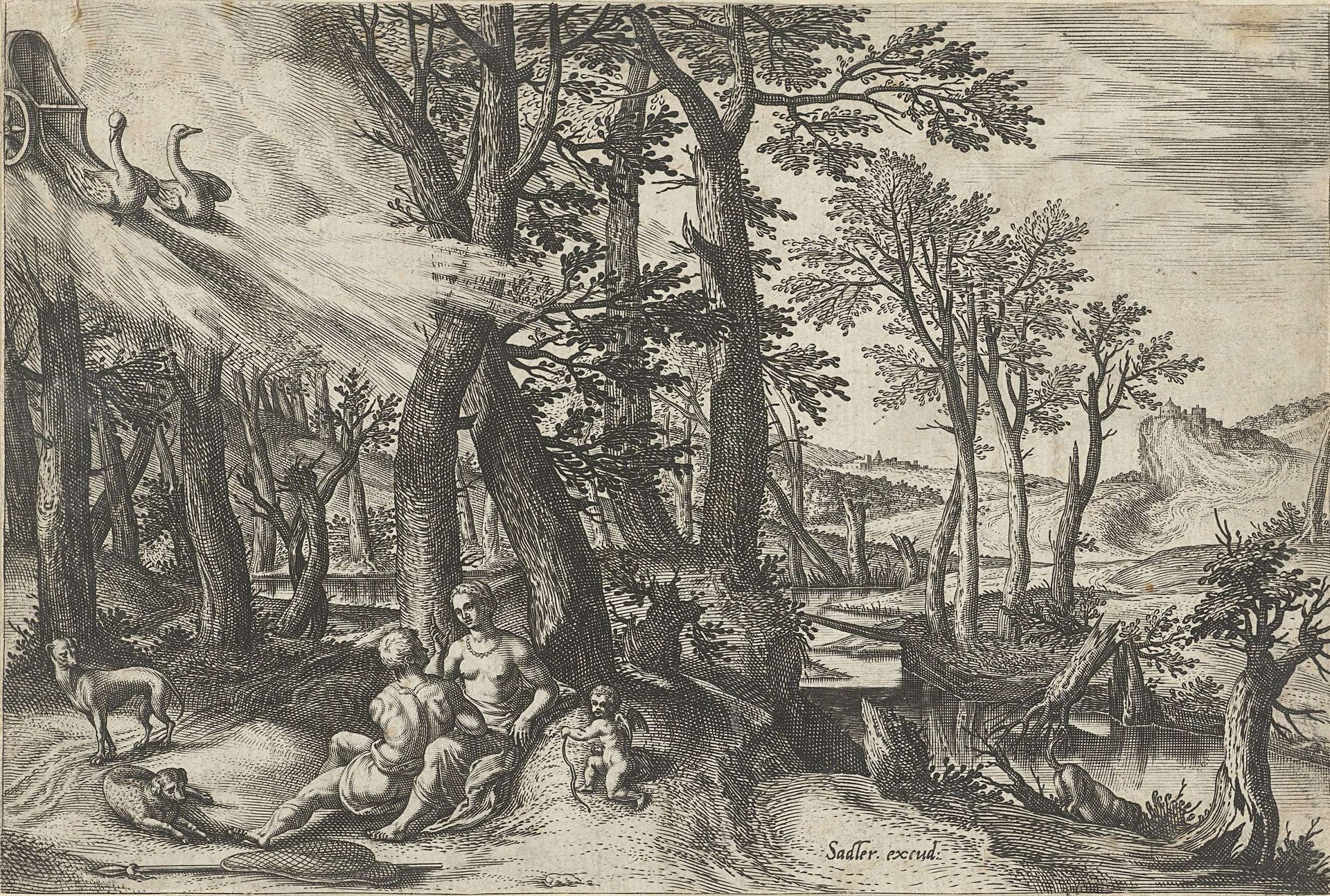 Venus and Adonis by Johann Sadeler I