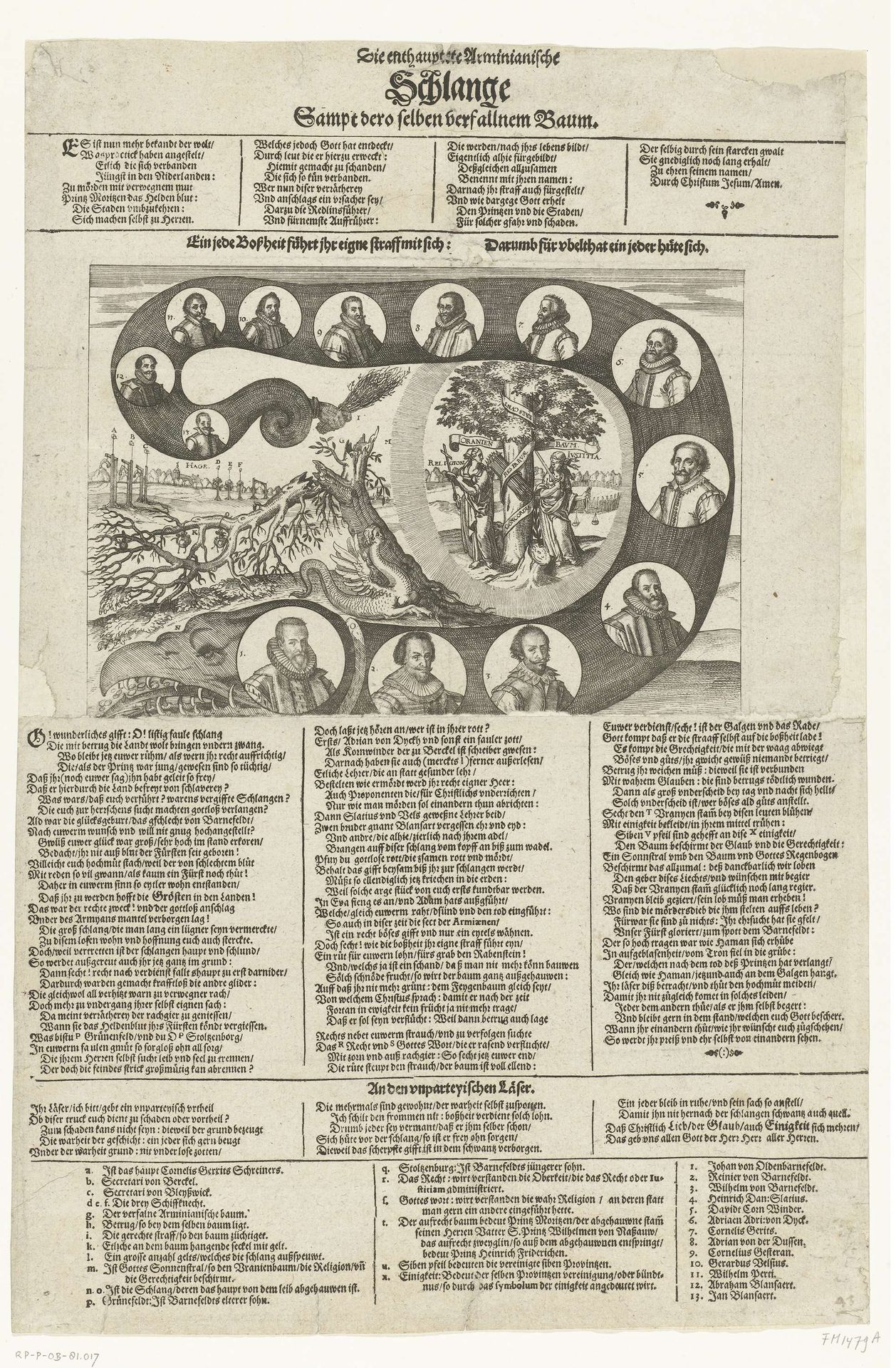 Arminiaanse slang met de samenzweerders tegen Maurits, 1623 by Anonymous