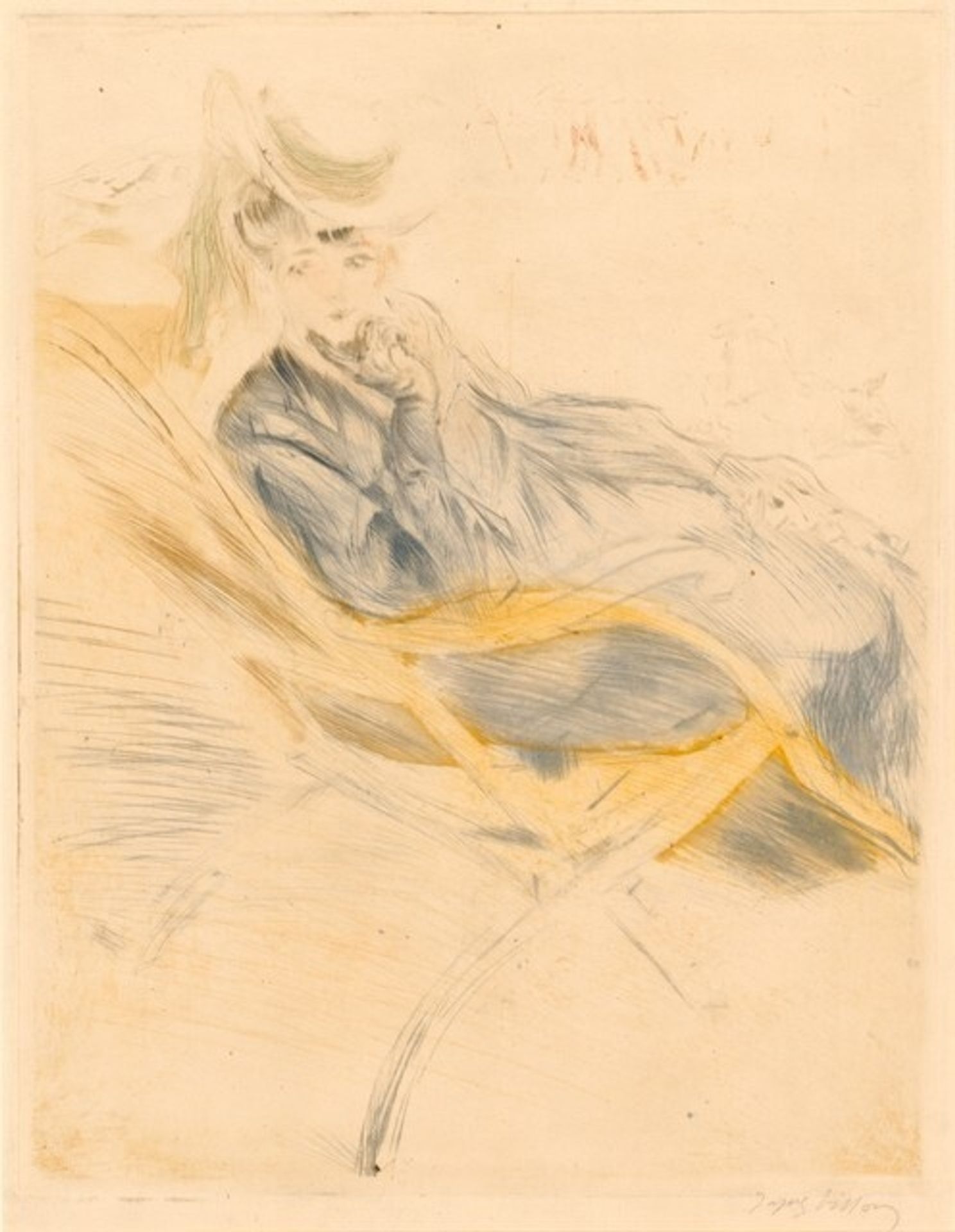 Gaby in a Chaise Longue by Jacques Villon
